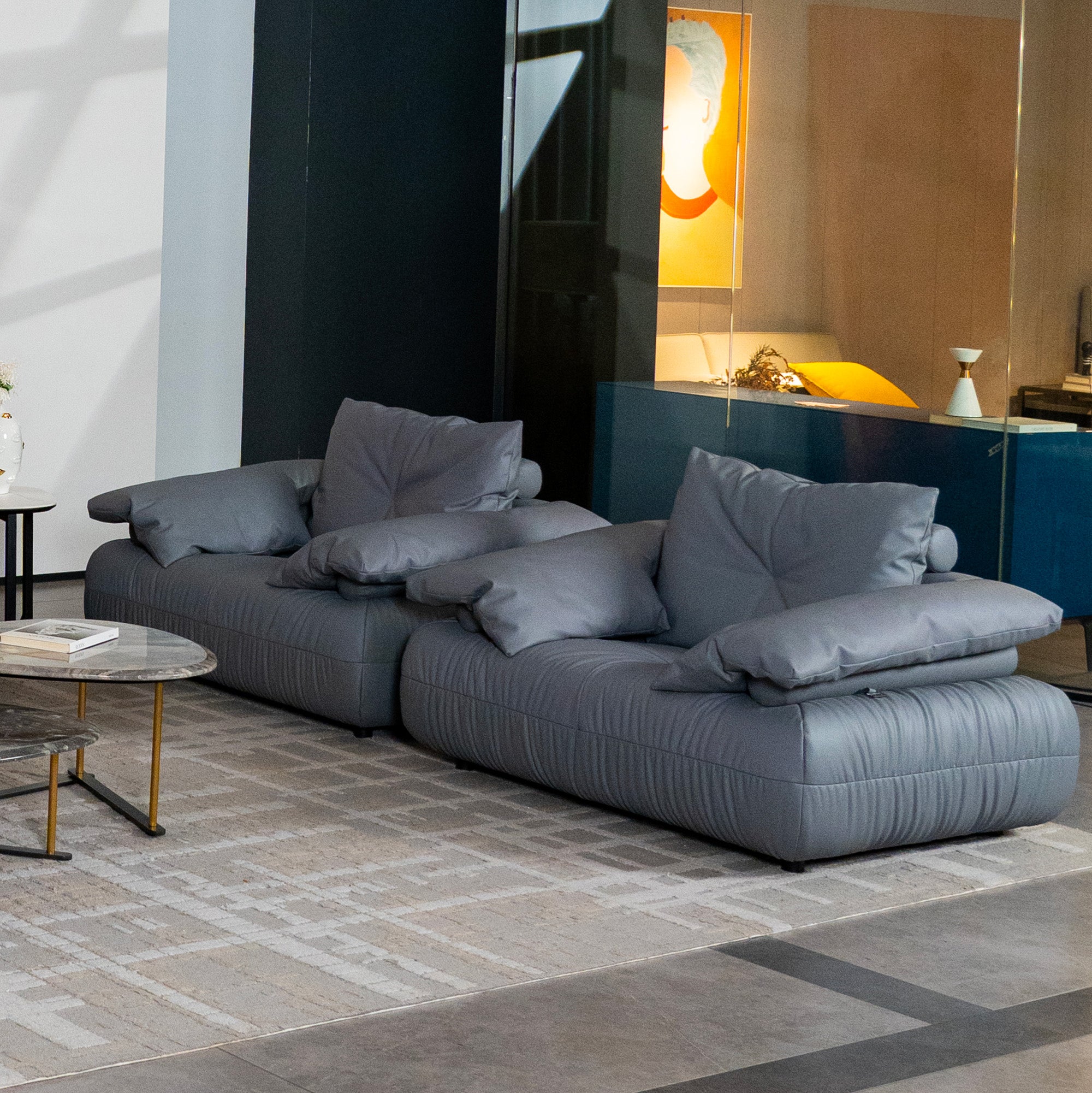 Palermo - Armchair - Genuine Petrol Leather