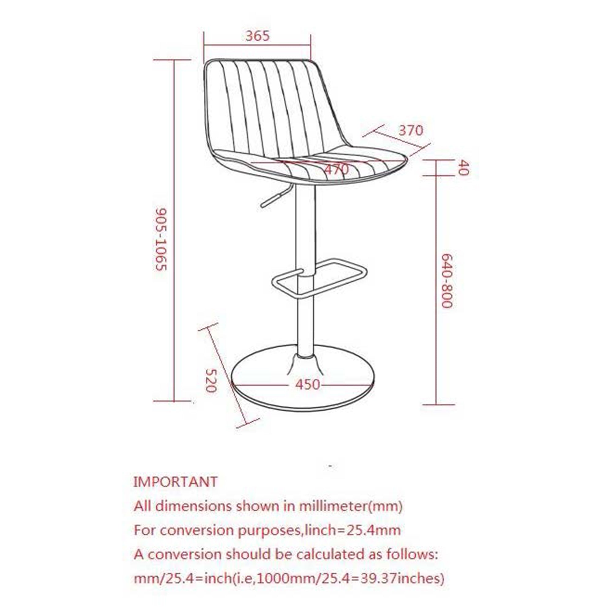 Kosi - Tabouret de bar ajustable - Noir