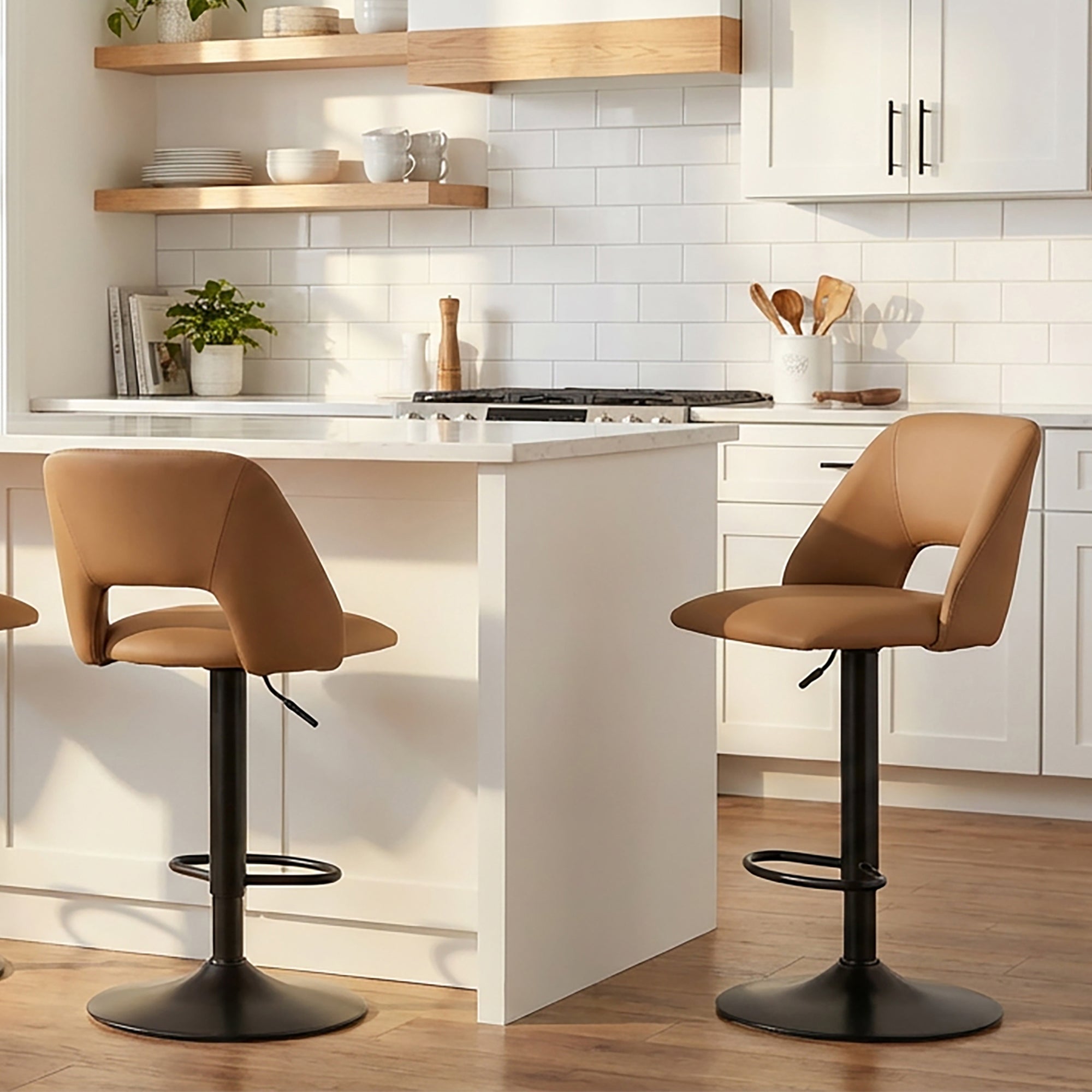 Adler - Tabouret de bar ajustable - Brun