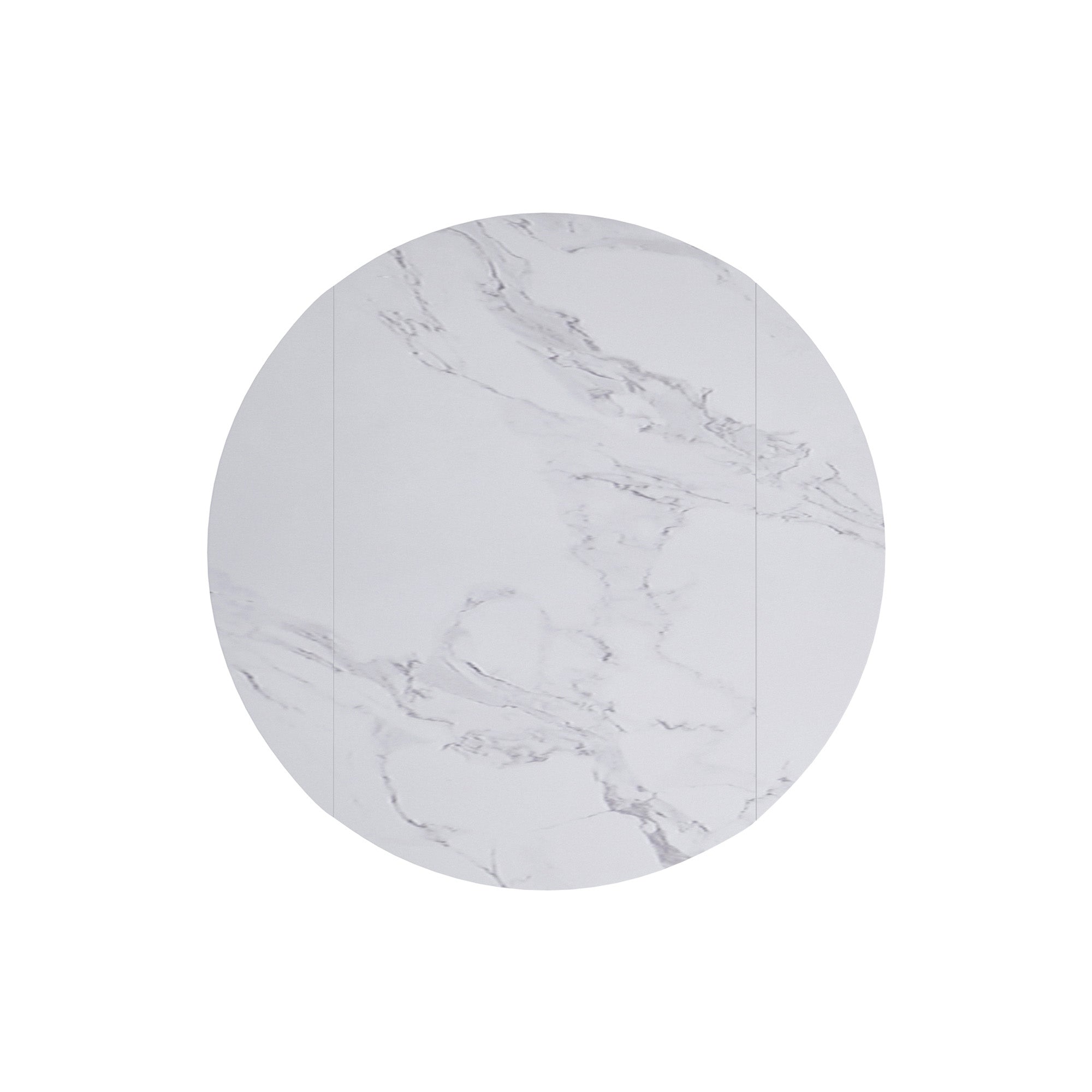 Calisto - Extendable Round Dining Table - White Sintered Stone