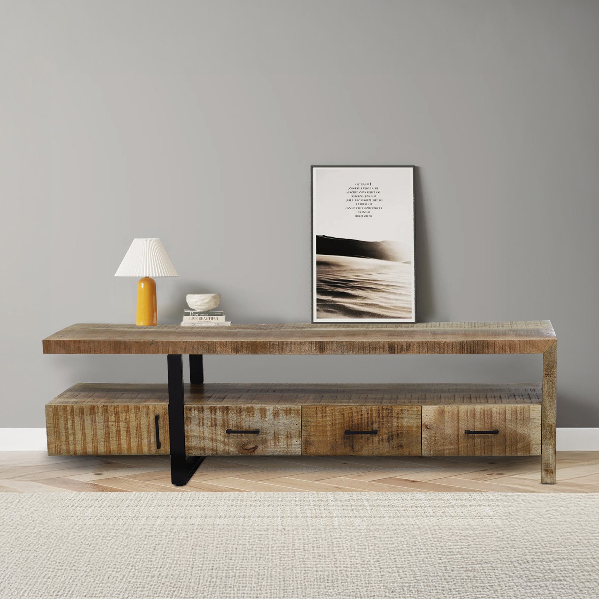 Aube - TV Stand - Solid Wood - 70"