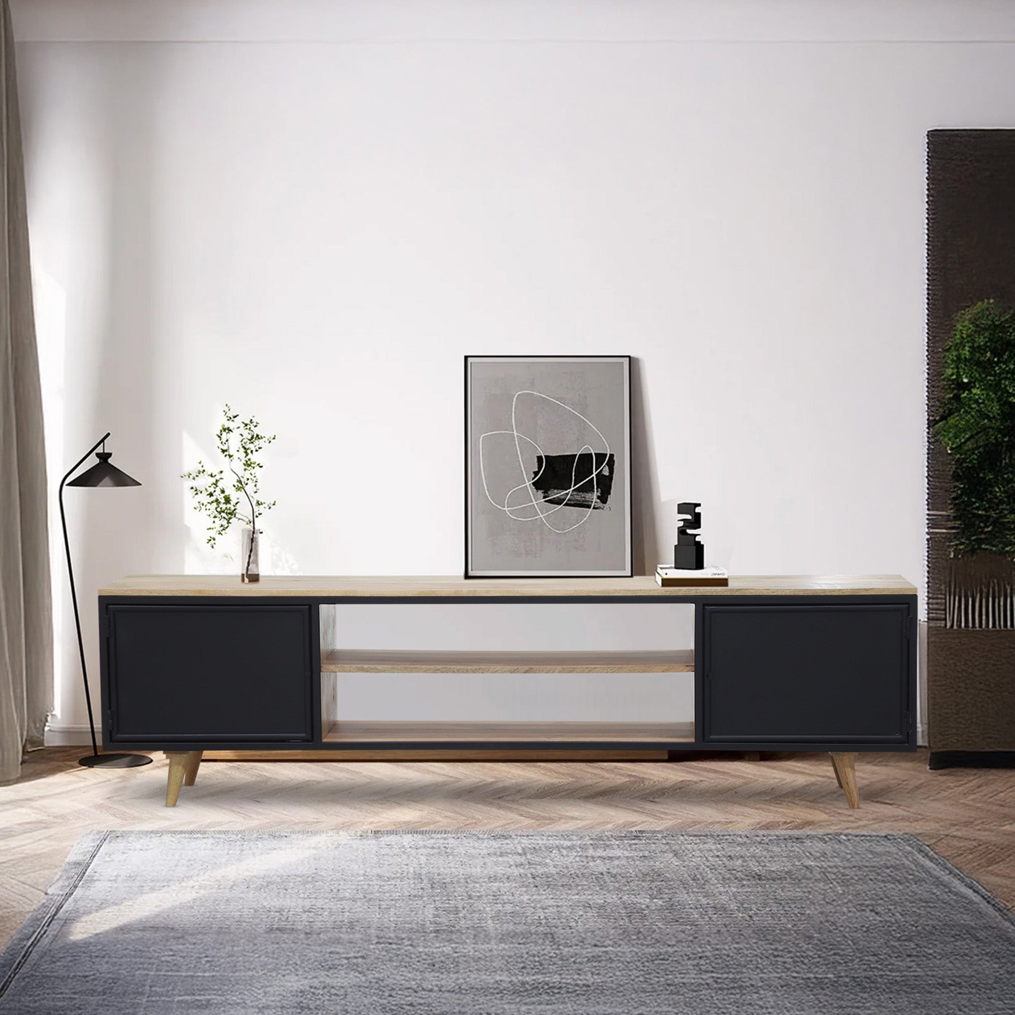 Simon - TV Stand - Solid Wood - 78"