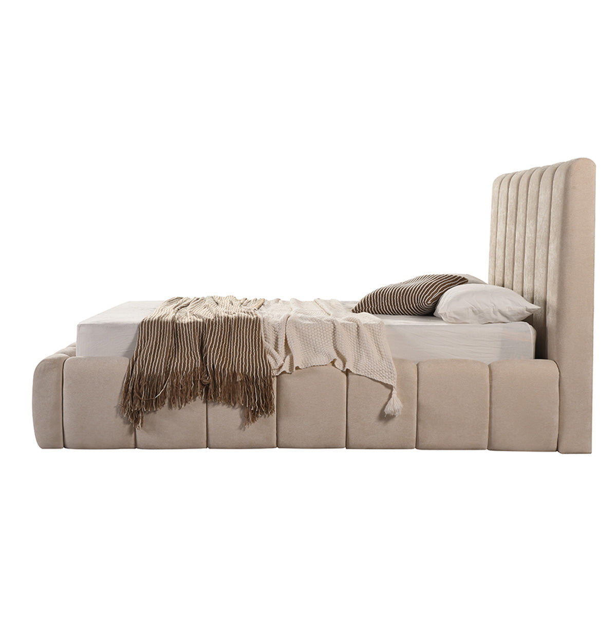 Roba - Lit Queen - Tissu Beige