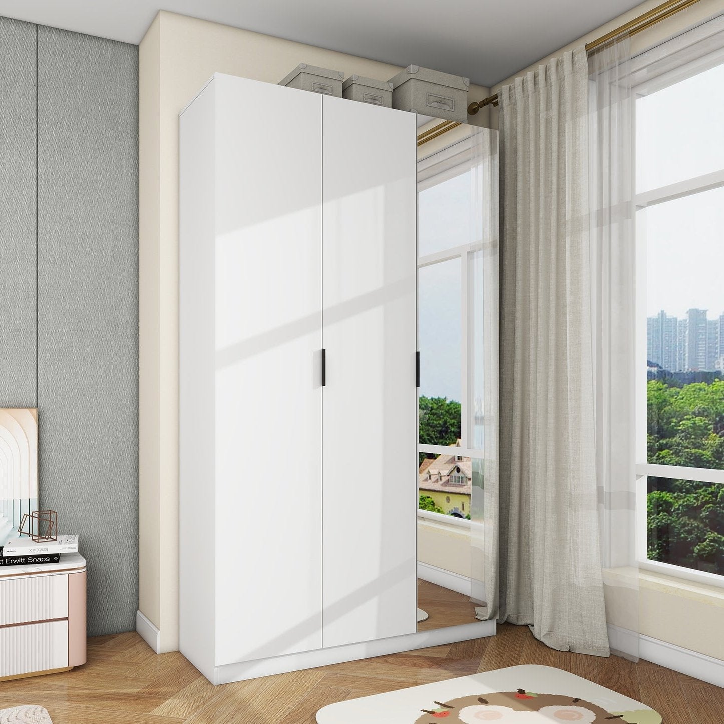 Clas - Modular Wardrobe - 3 Doors - Glossy White