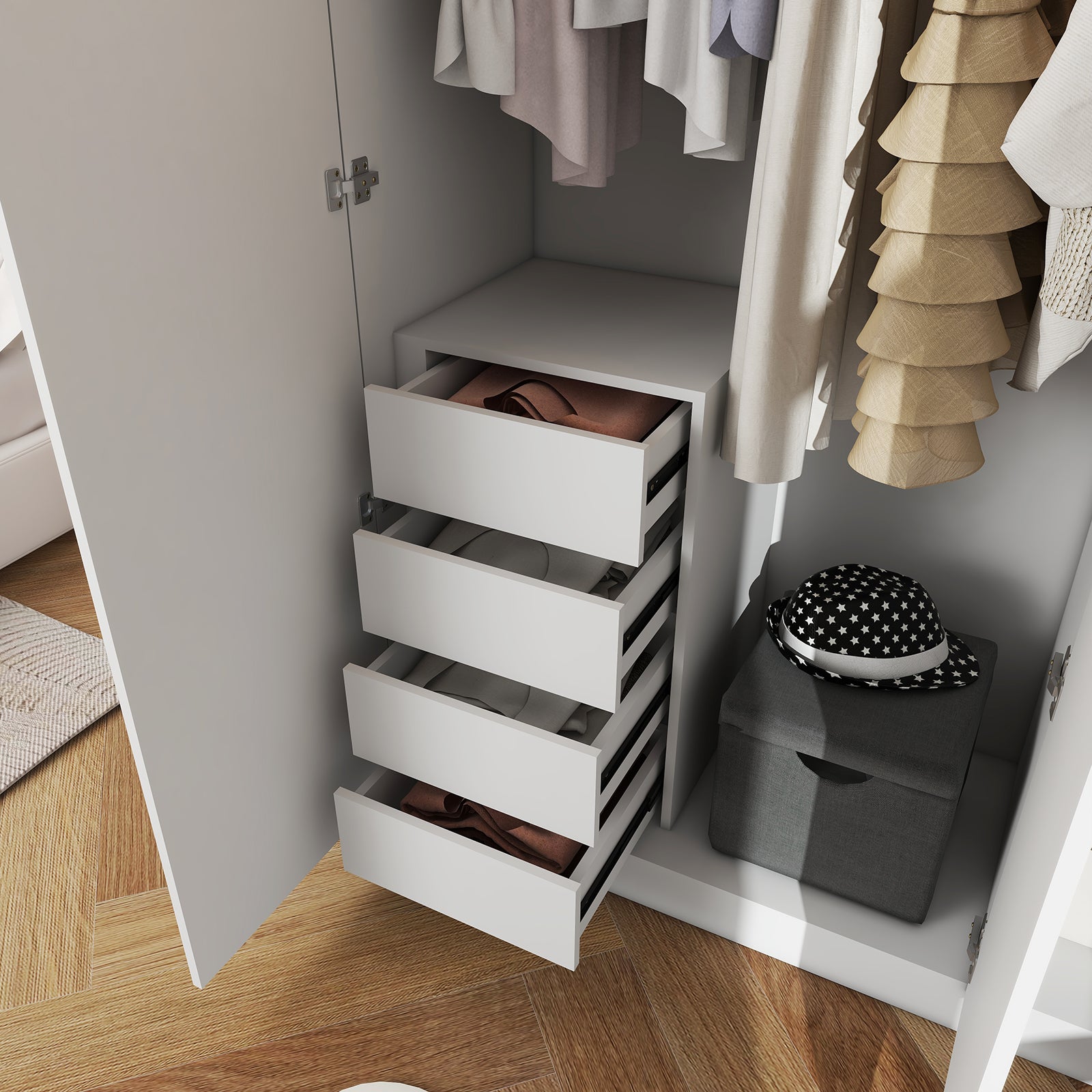 Clas - Modular Wardrobe - 3 Doors - Glossy White