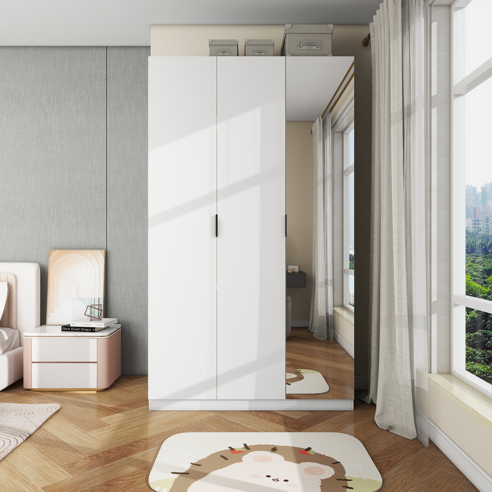 Clas - Modular Wardrobe - 3 Doors - Glossy White