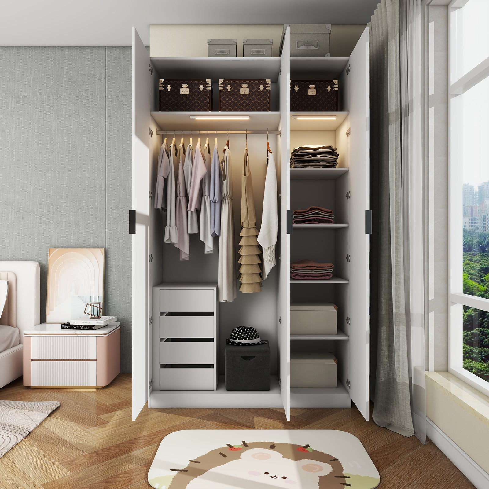 Clas - Modular Wardrobe - 3 Doors - Glossy White