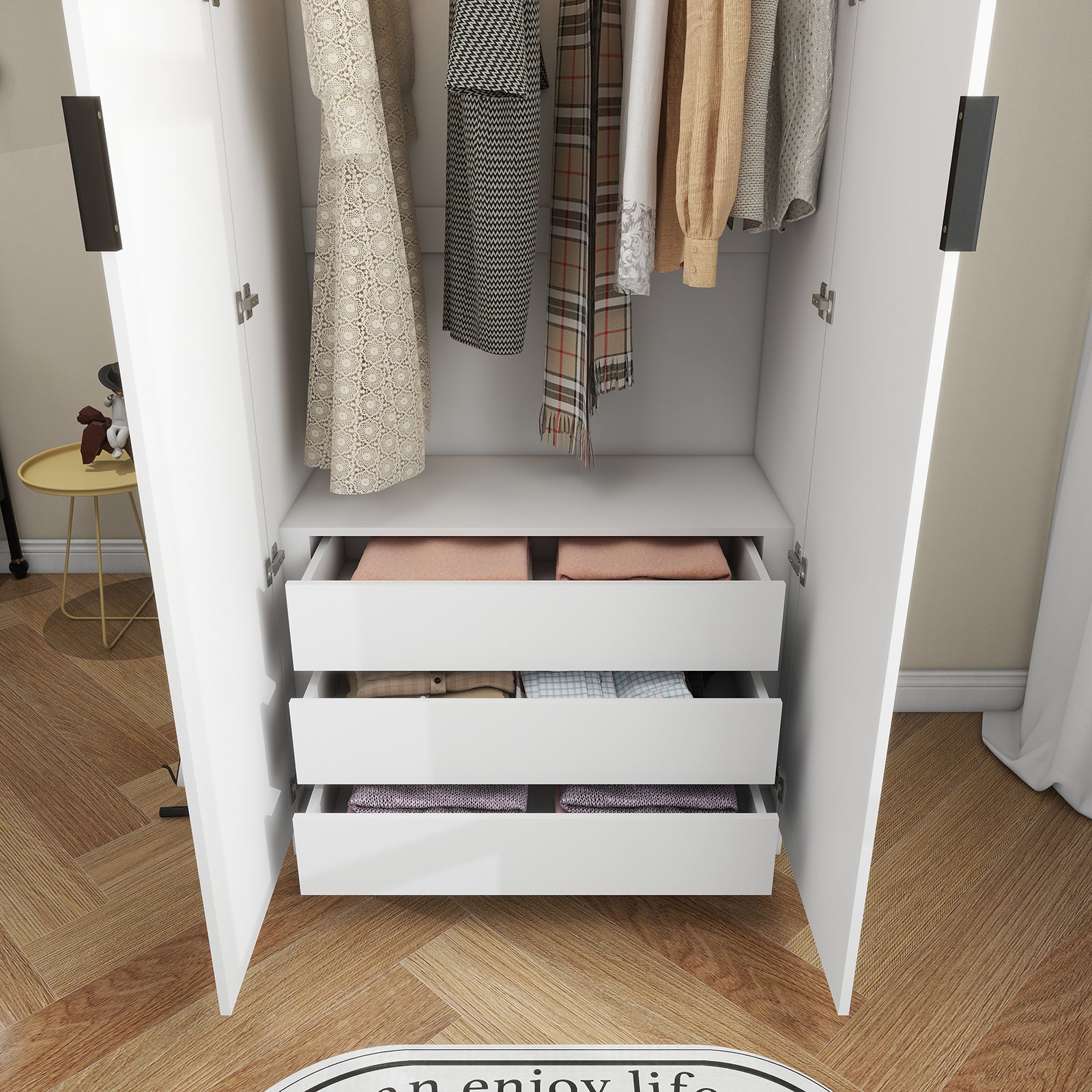 Clas - Modular Wardrobe - 2 Doors - Glossy White