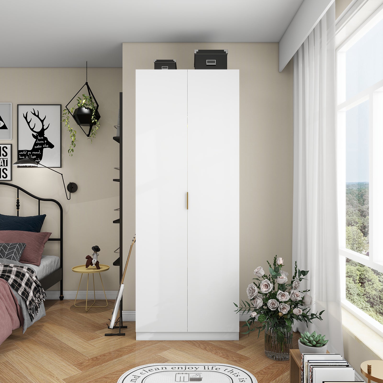 Clas - Modular Wardrobe - 2 Doors - Glossy White