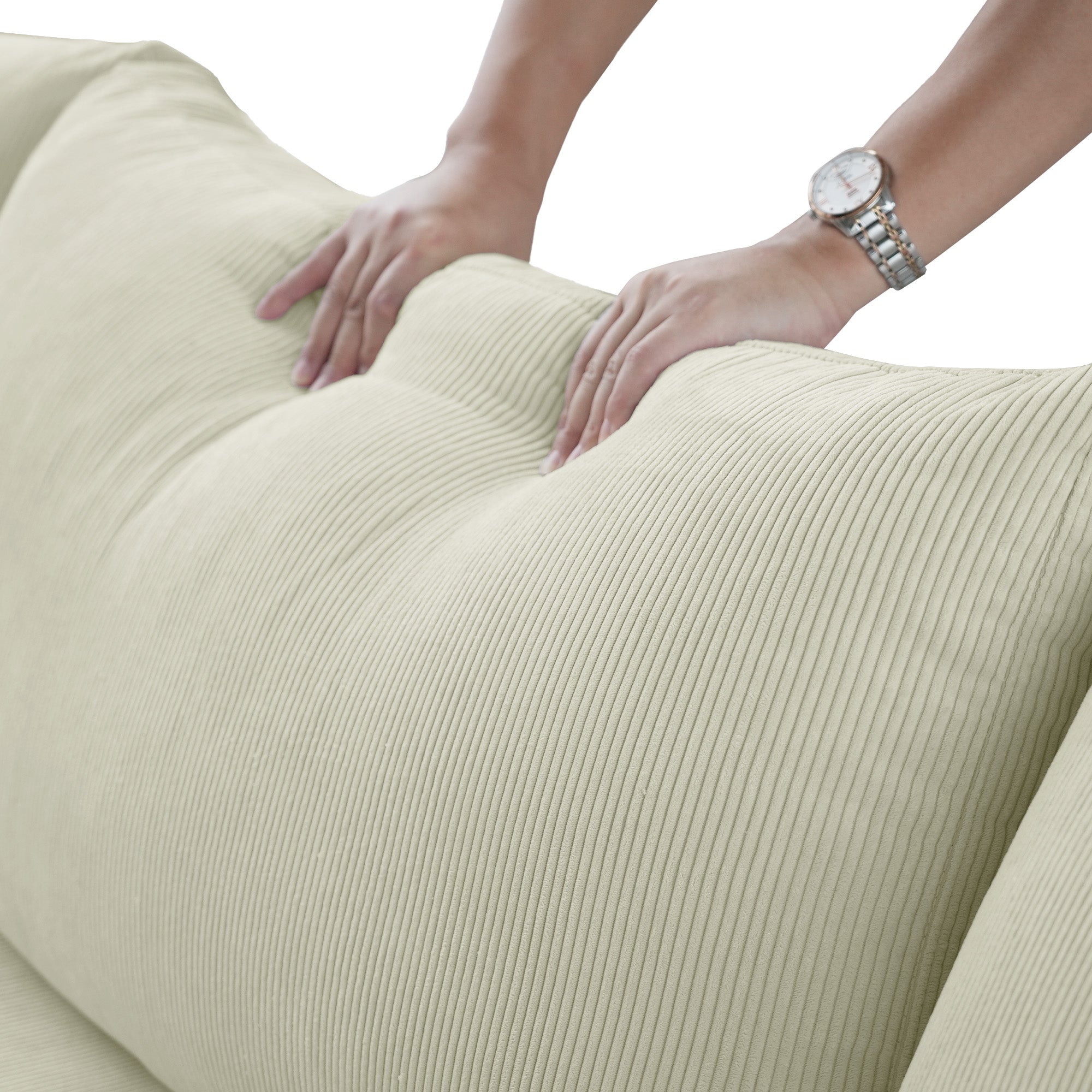 Cozy - Modular Sectional Sofa - Beige Ribbed Fabric