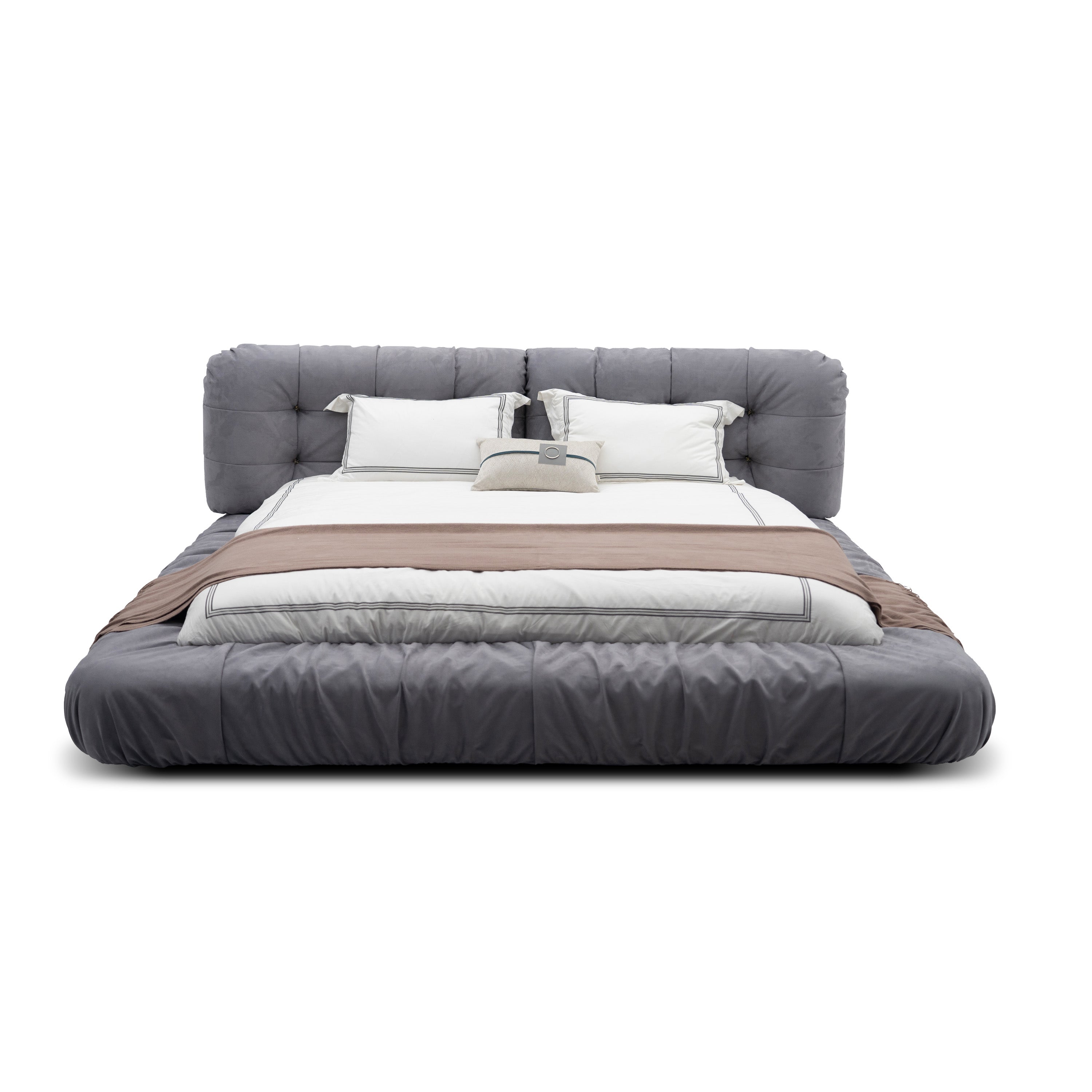 Laura - Queen Bed - Grey Fabric