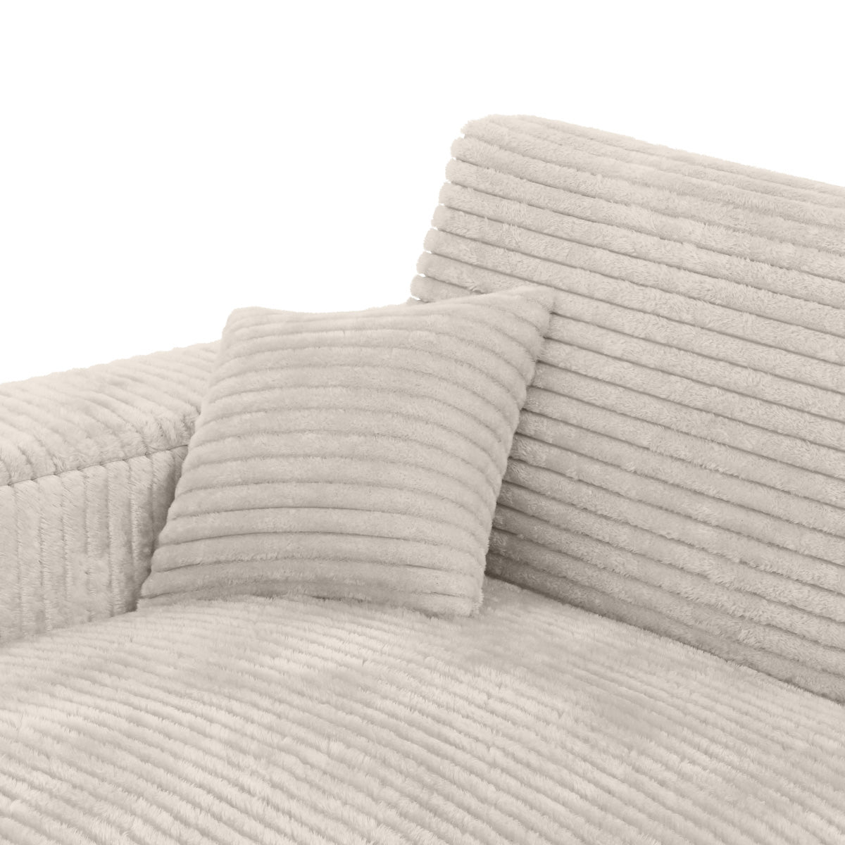 Jansen - Sofa - Beige corduroy with 2 lounge chairs