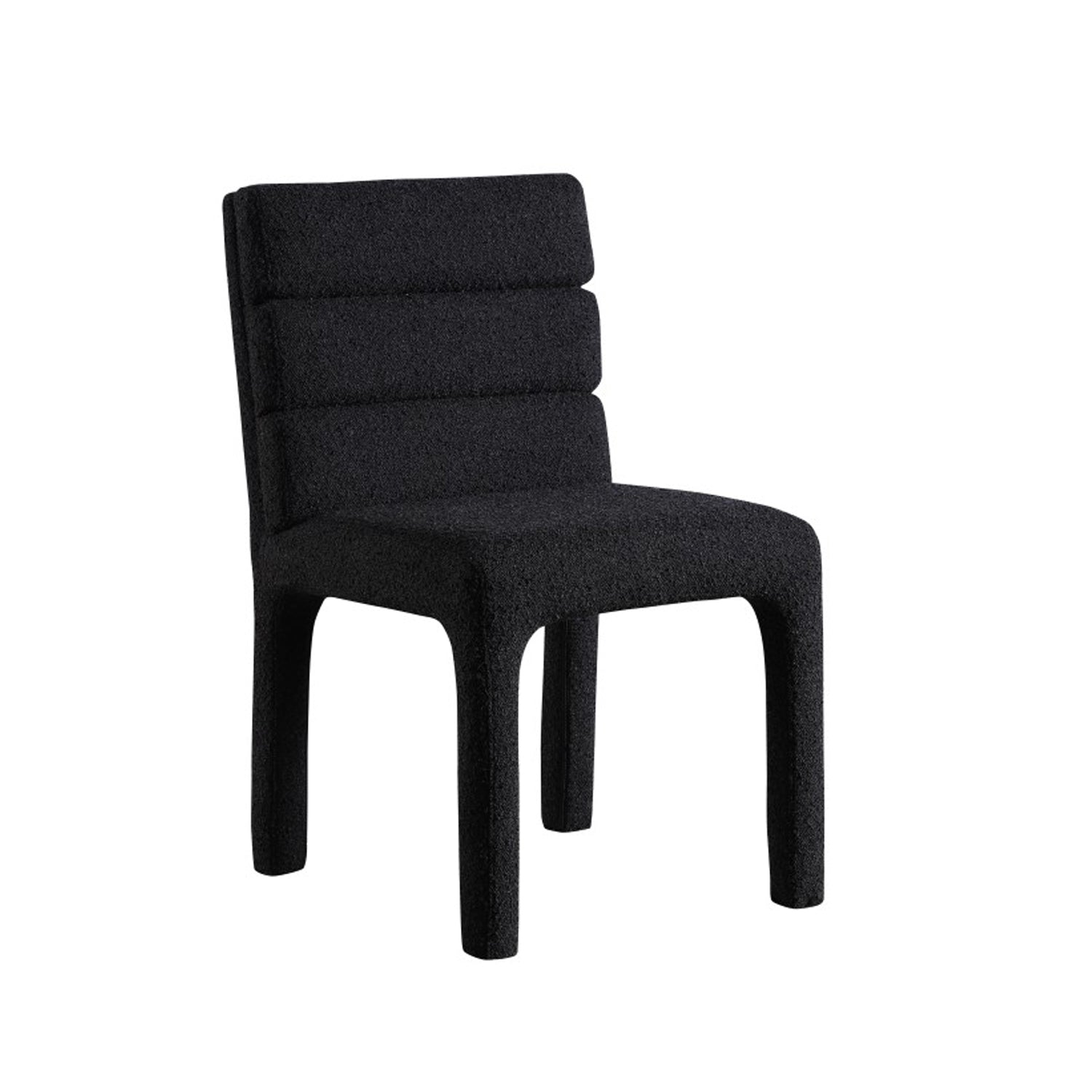Megara - Dining Chair - Black Bouclé Fabric