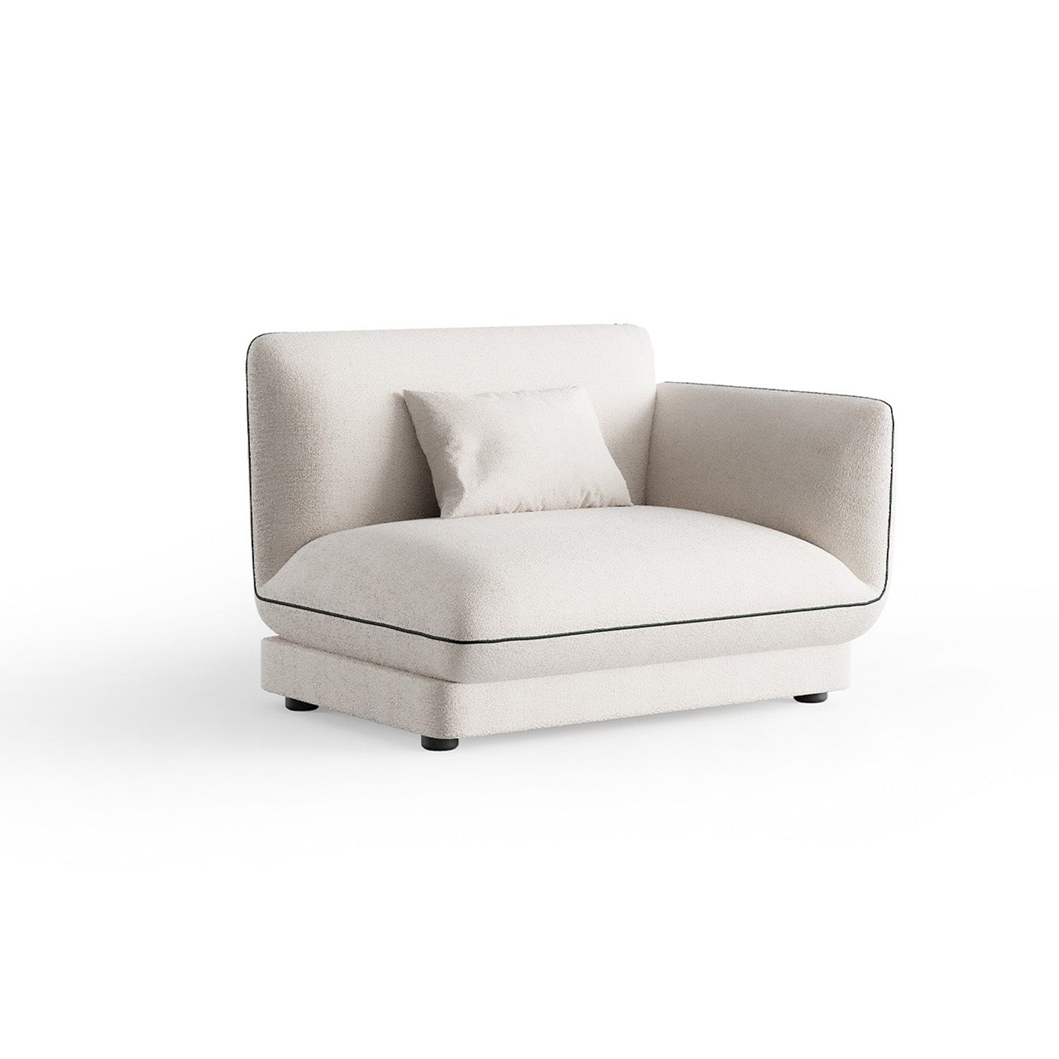 Loretta - Module avec accoudoir droit - Tissu Beige