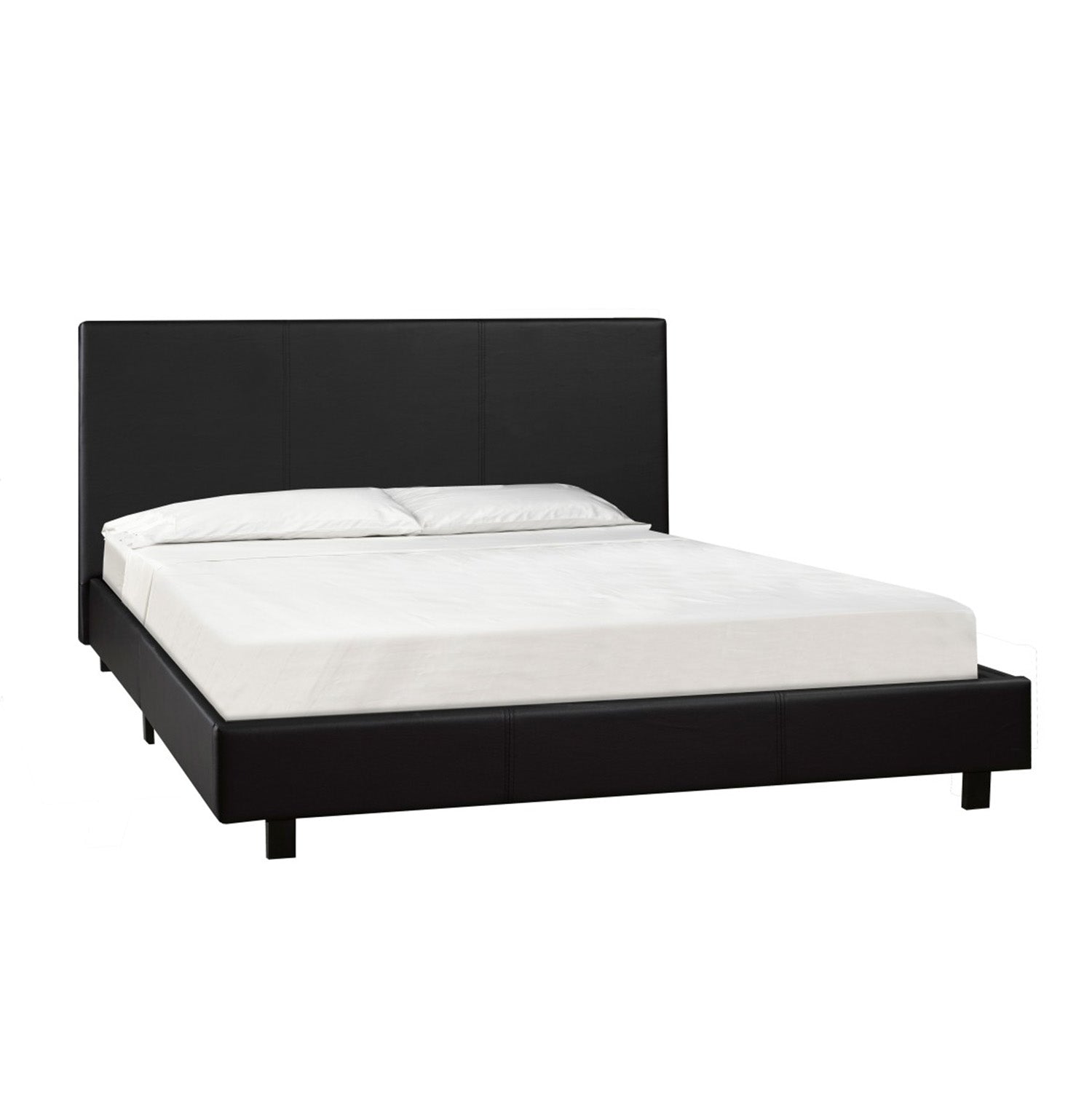 Renzo - Full Bed - Black Faux Leather