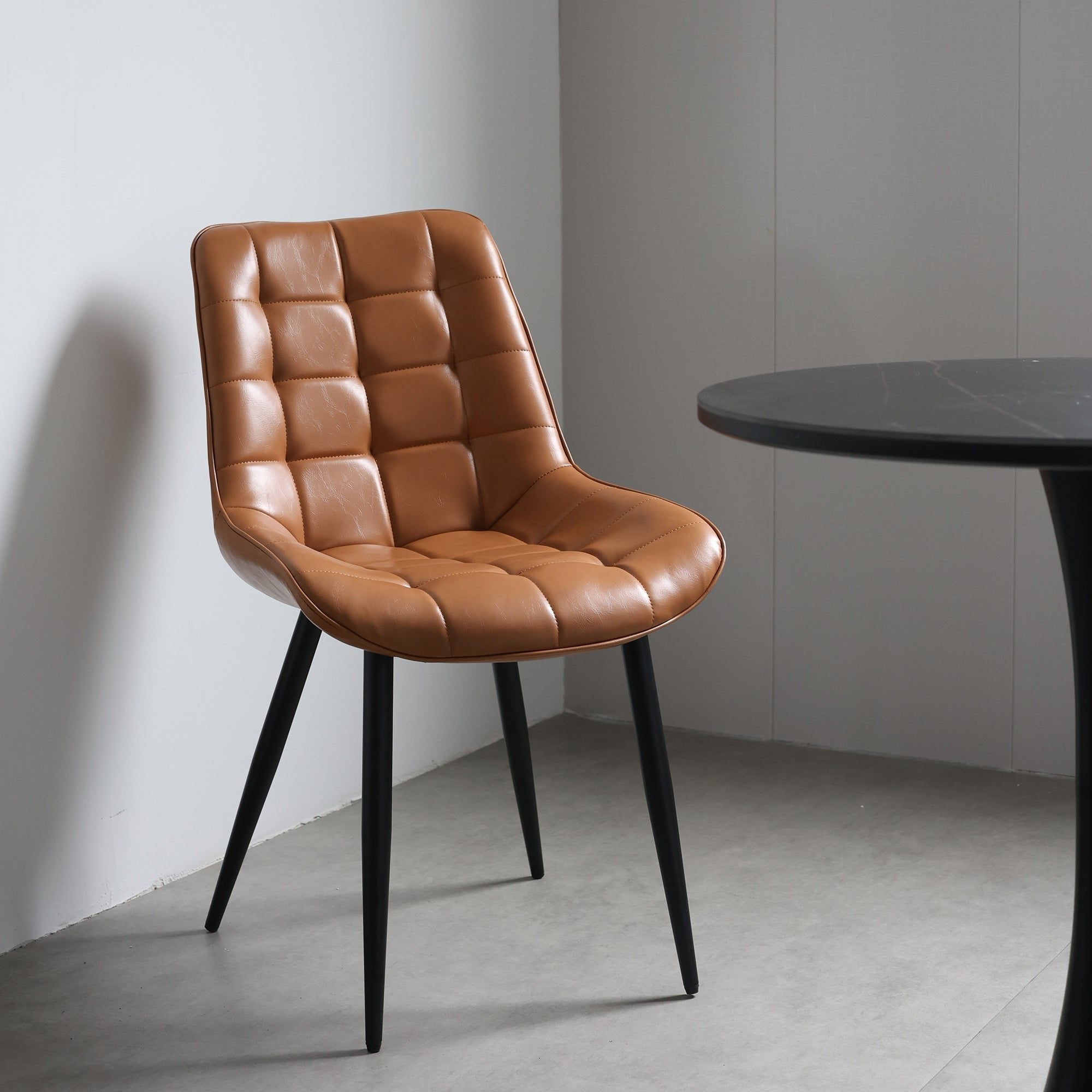 Aurora - Dining Chair - Brown PU Leather
