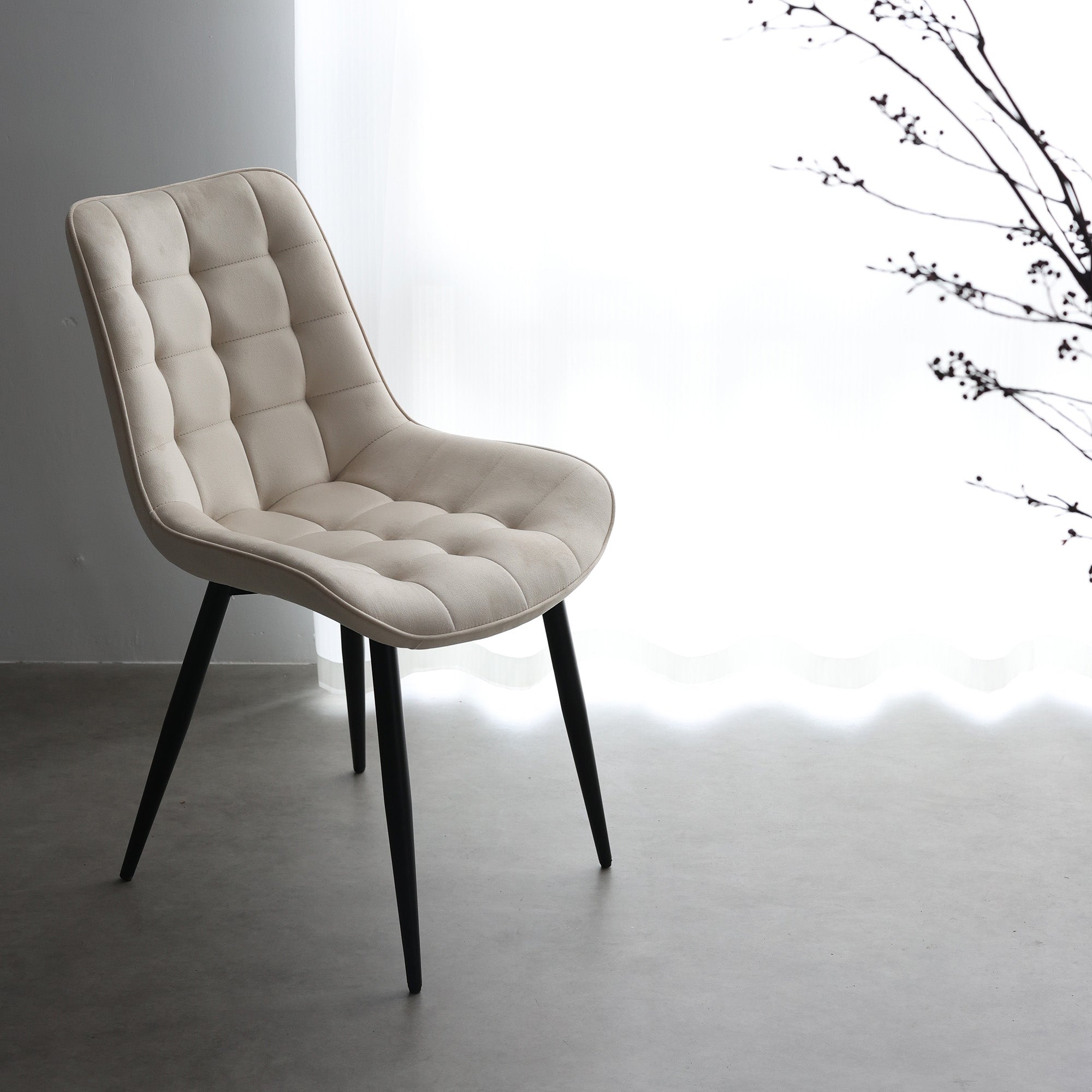 Aurora - Dining Chair - Beige Velvet