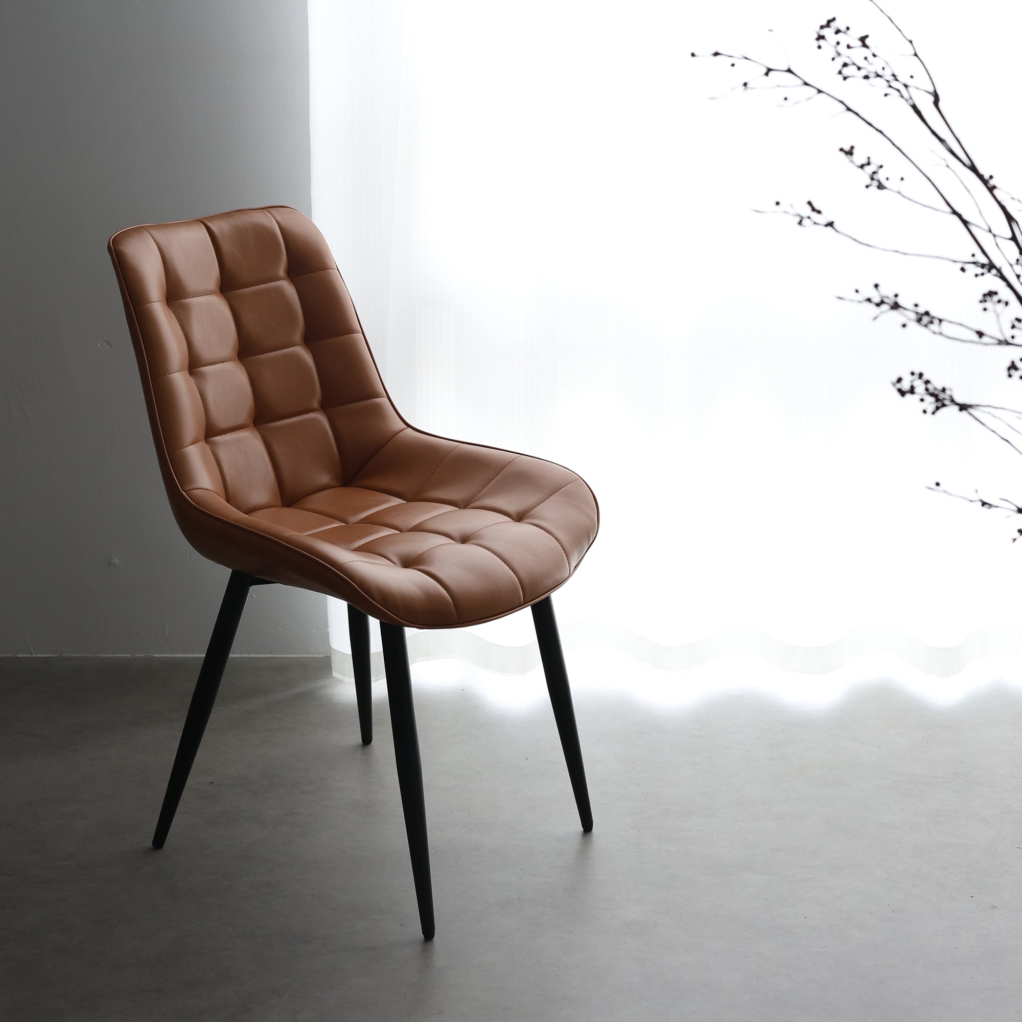 Aurora - Dining Chair - Brown PU Leather