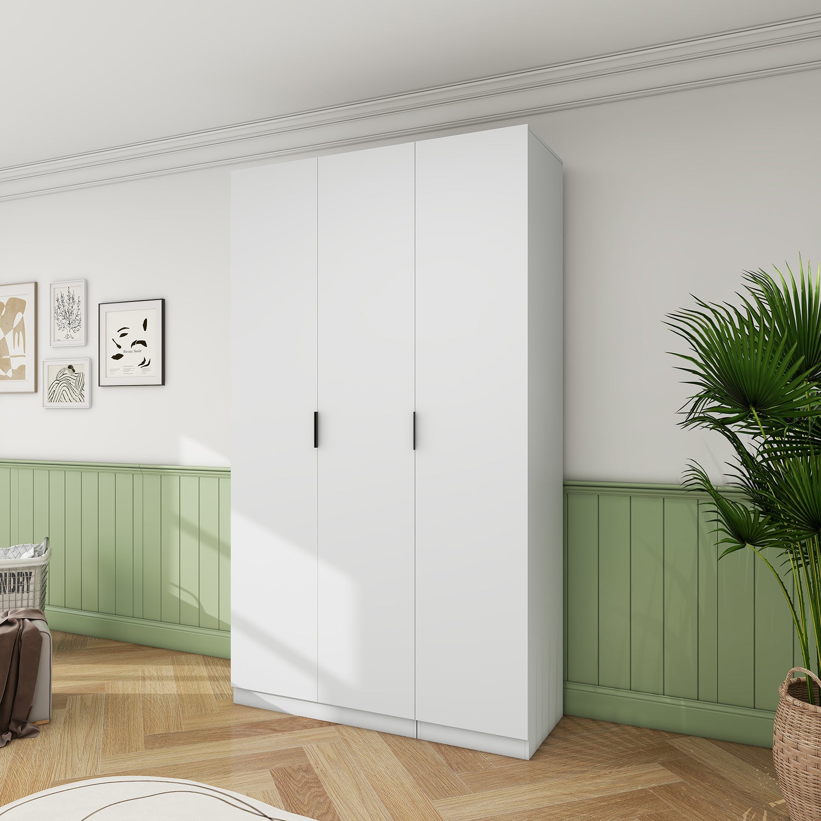 Clas - Modular Wardrobe - 3 Doors - Glossy White