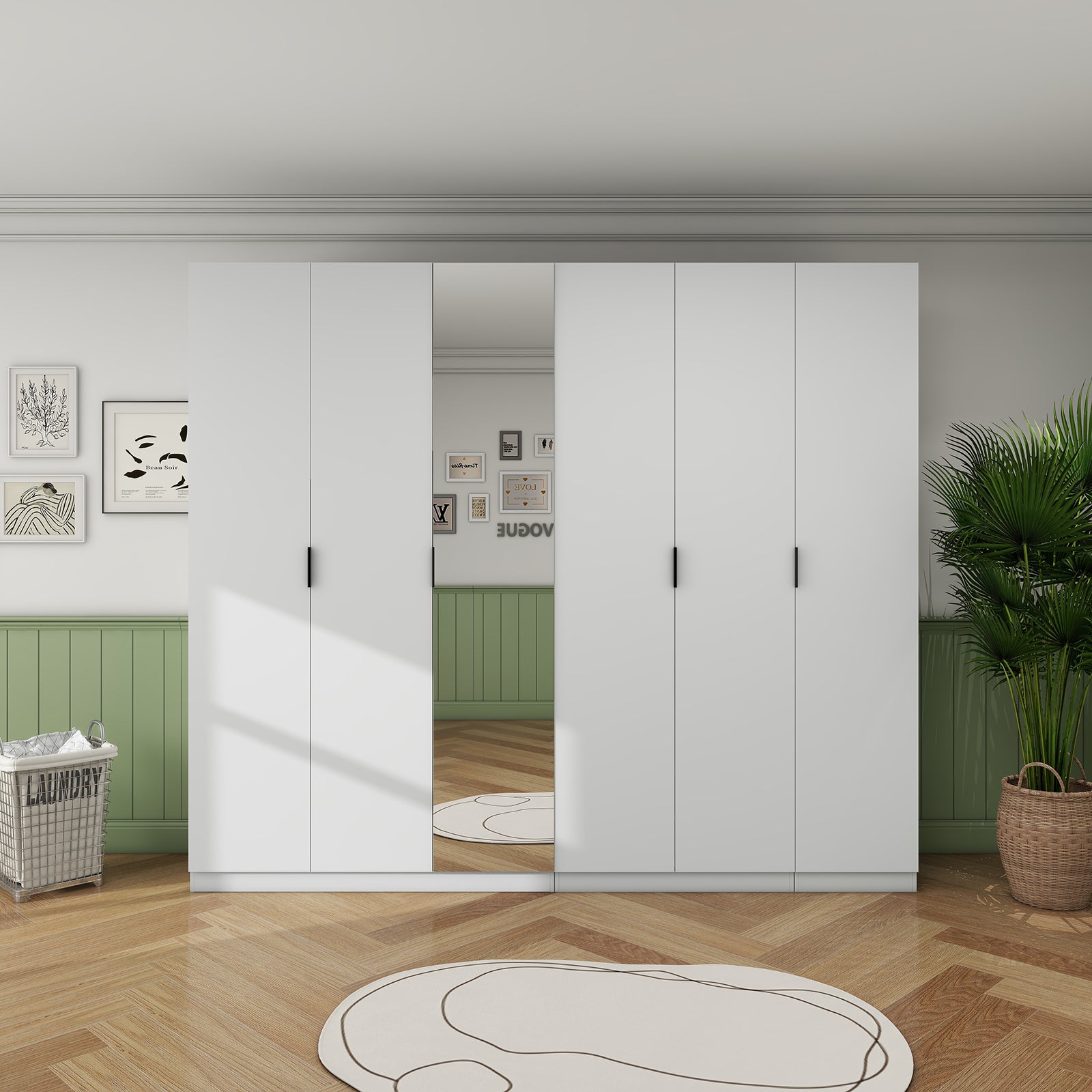 Clas - Modular Wardrobe - 6 Doors - Glossy White