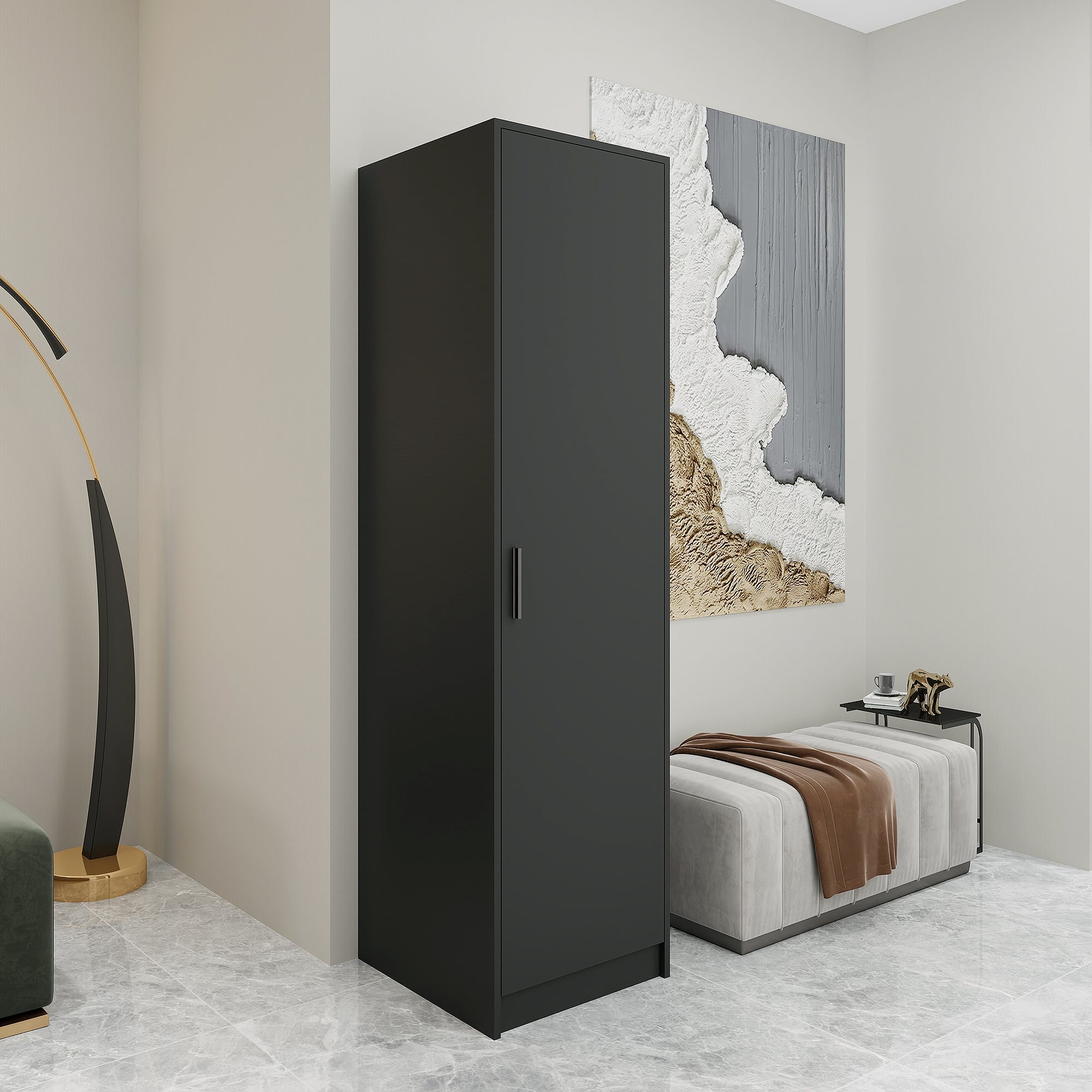 Ludric - 1-door Wardrobe - Black