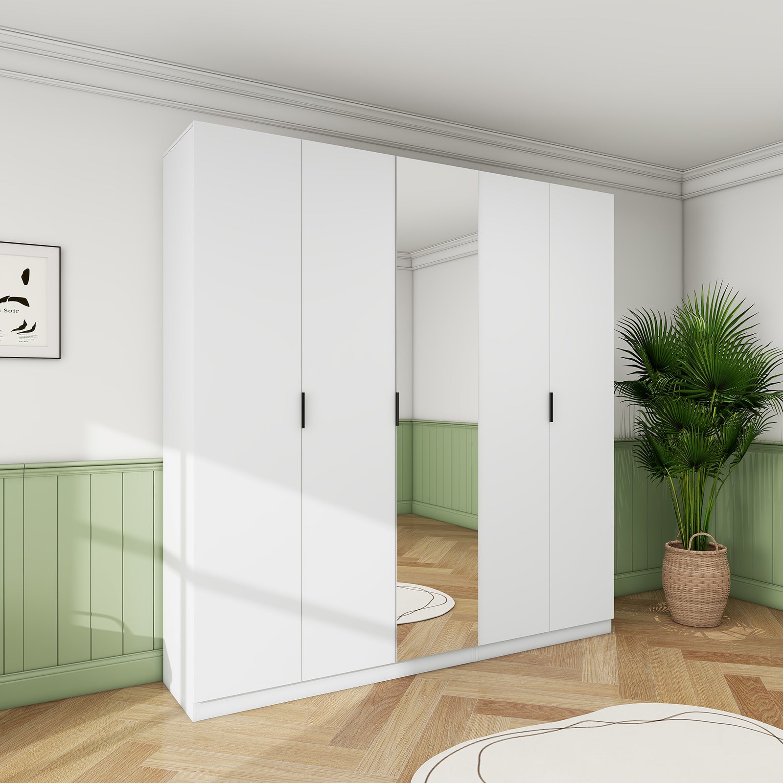 Clas - Modular Wardrobe - 5 Doors - Glossy White