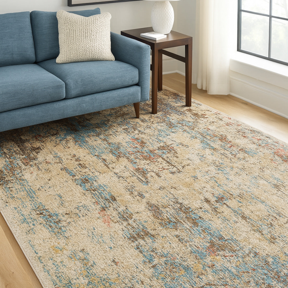 Rug - Beige / Taupe / Blue