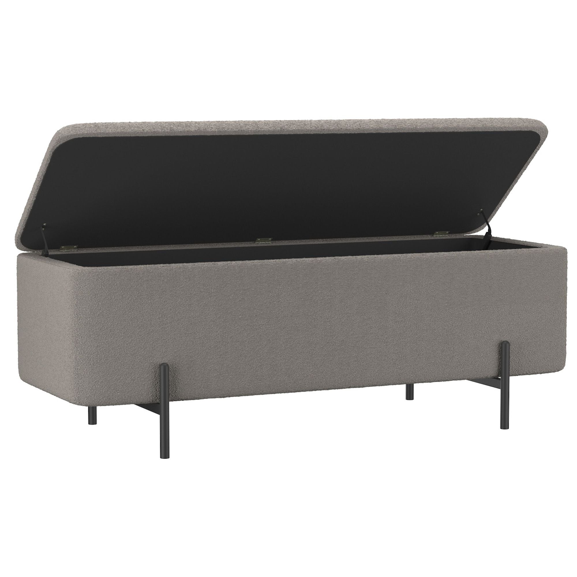 Erzo - Ottoman avec rangement - Gris