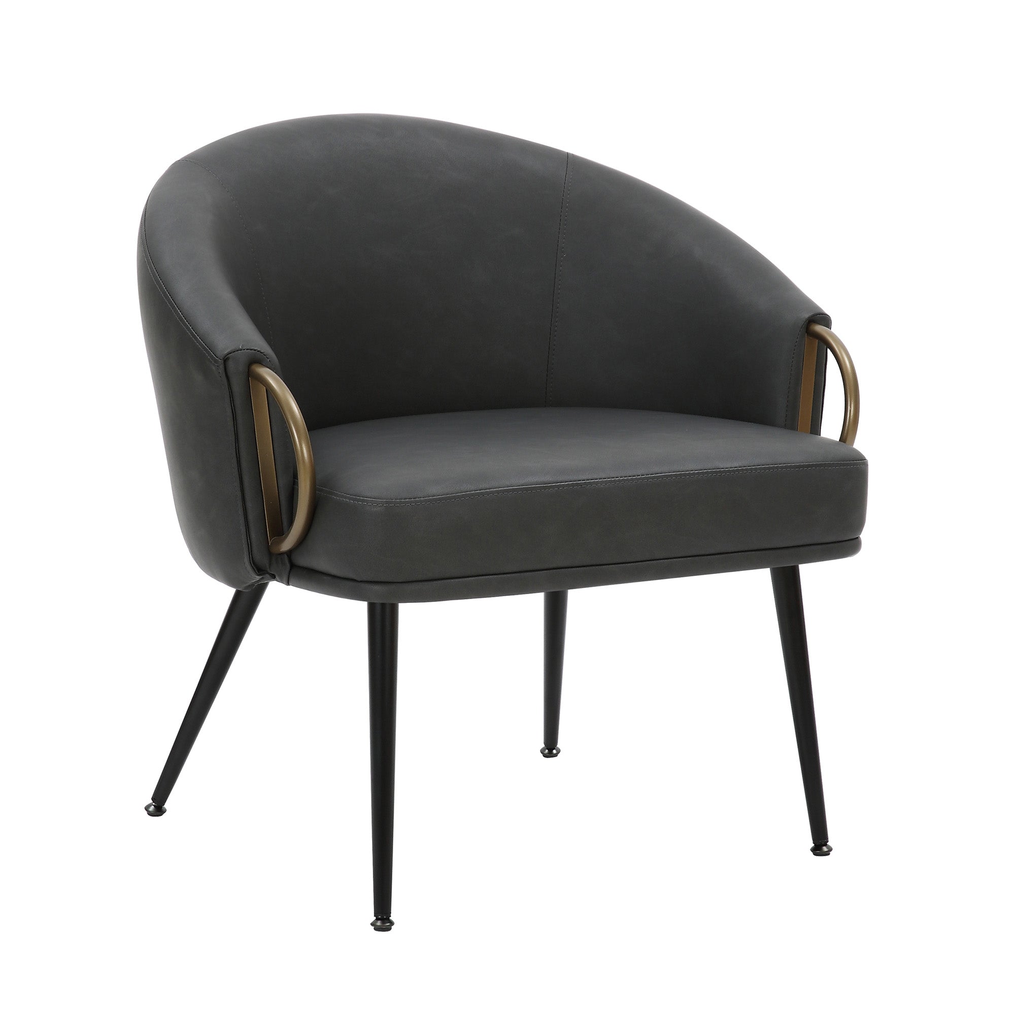 Zita - Chaise d'appoint - Simili-Cuir Anthracite