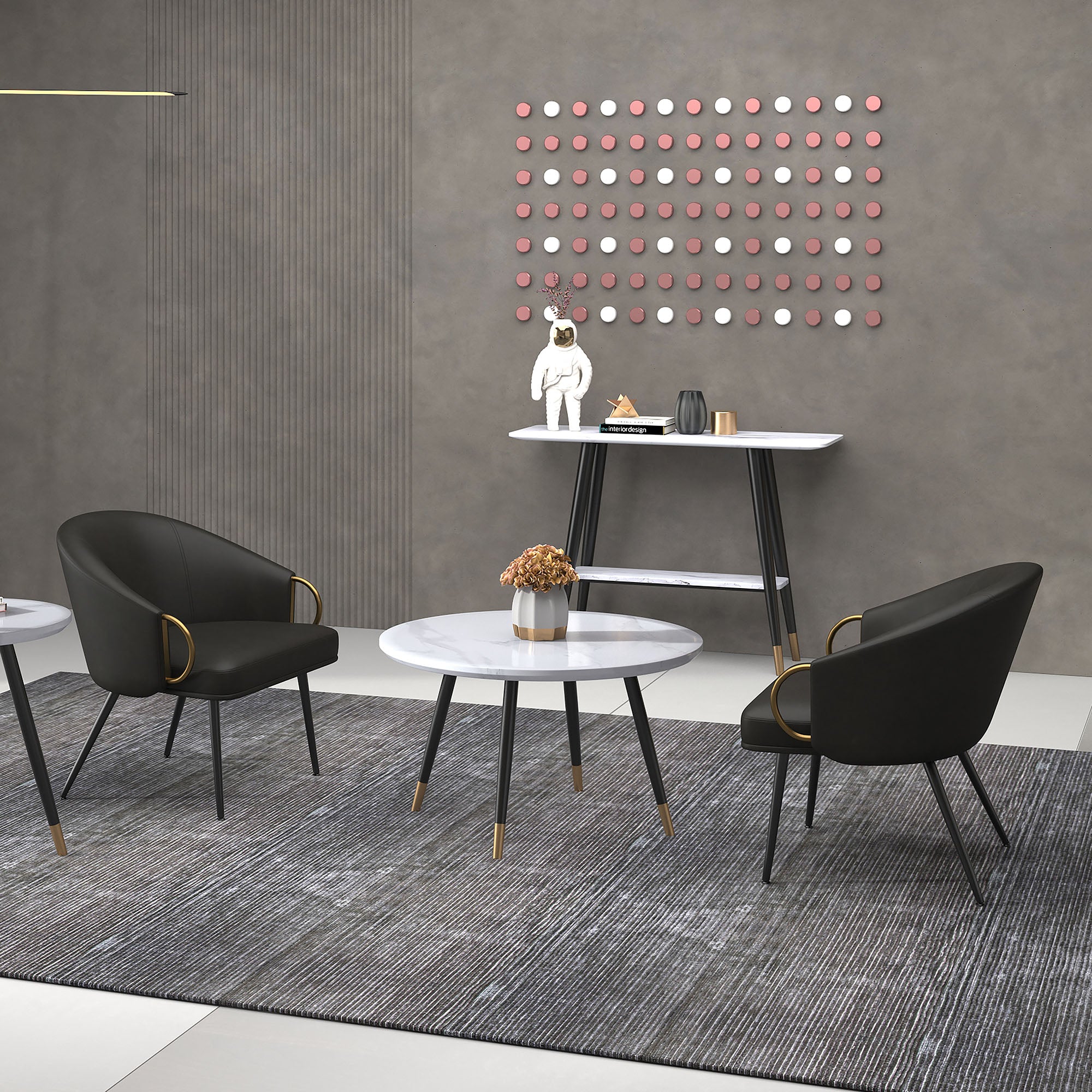 Zita - Chaise d'appoint - Simili-Cuir Anthracite