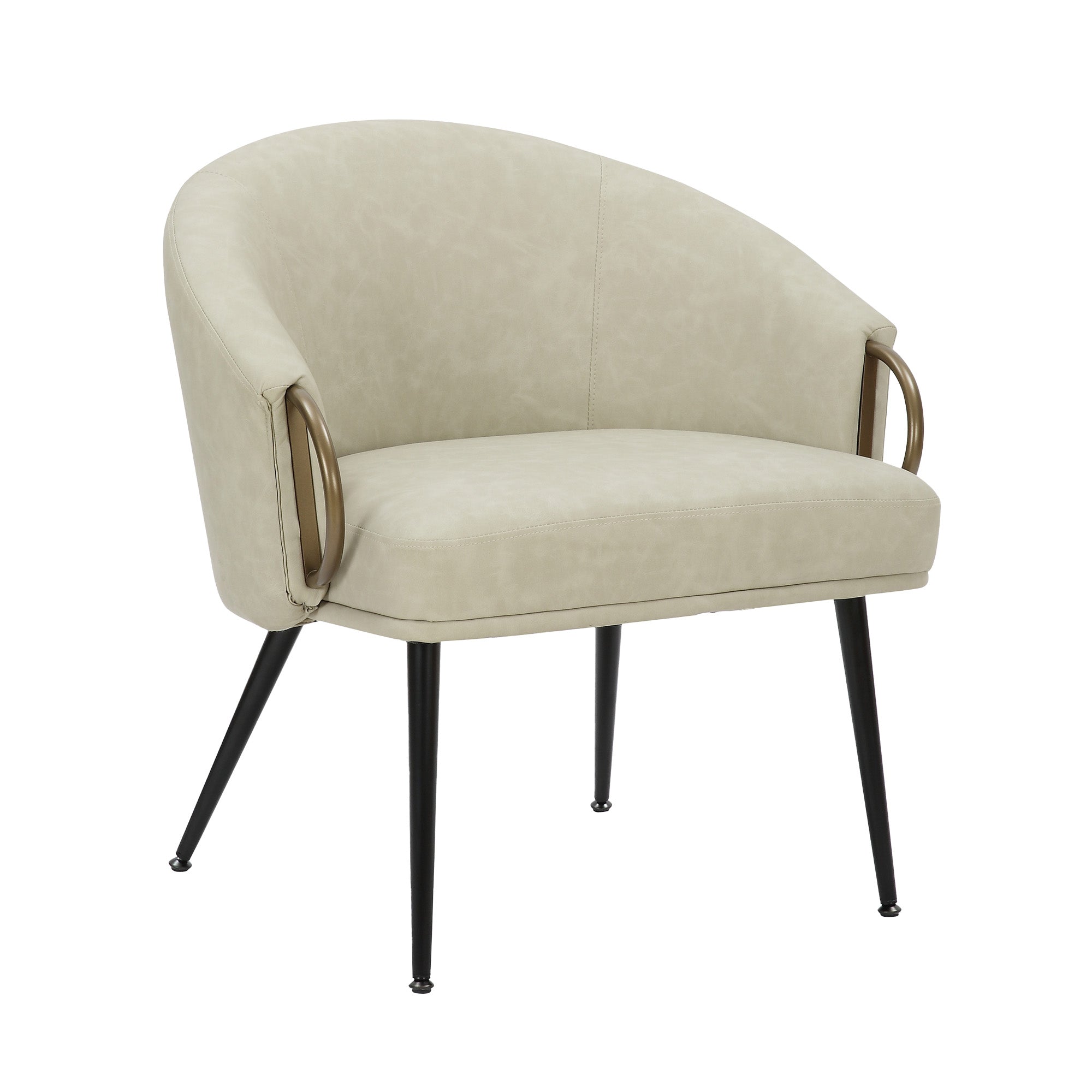 Zita - Side Chair - Ivory Faux Leather