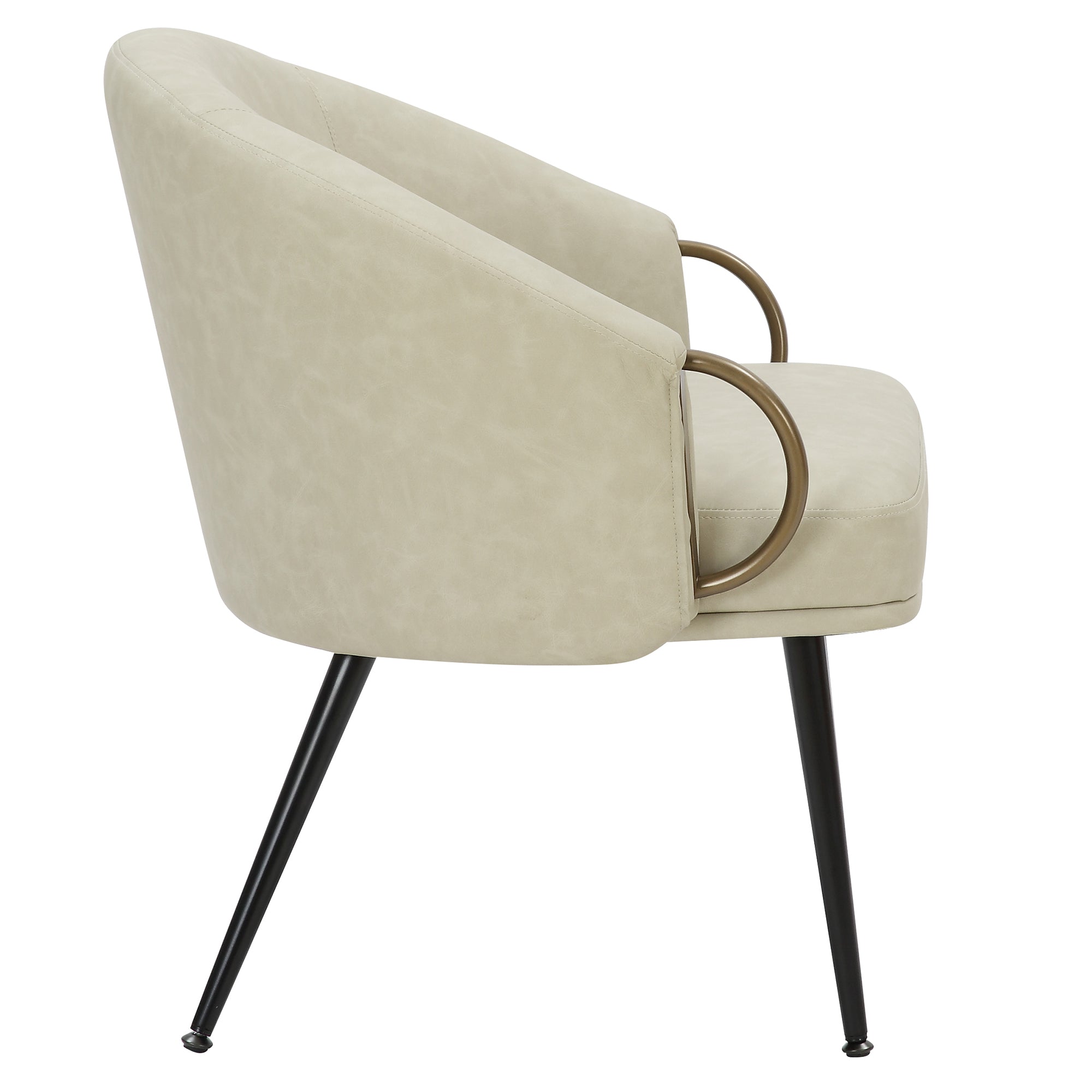 Zita - Side Chair - Ivory Faux Leather