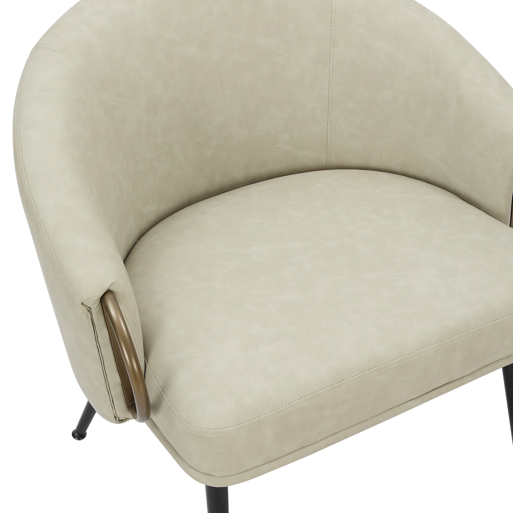 Zita - Side Chair - Ivory Faux Leather