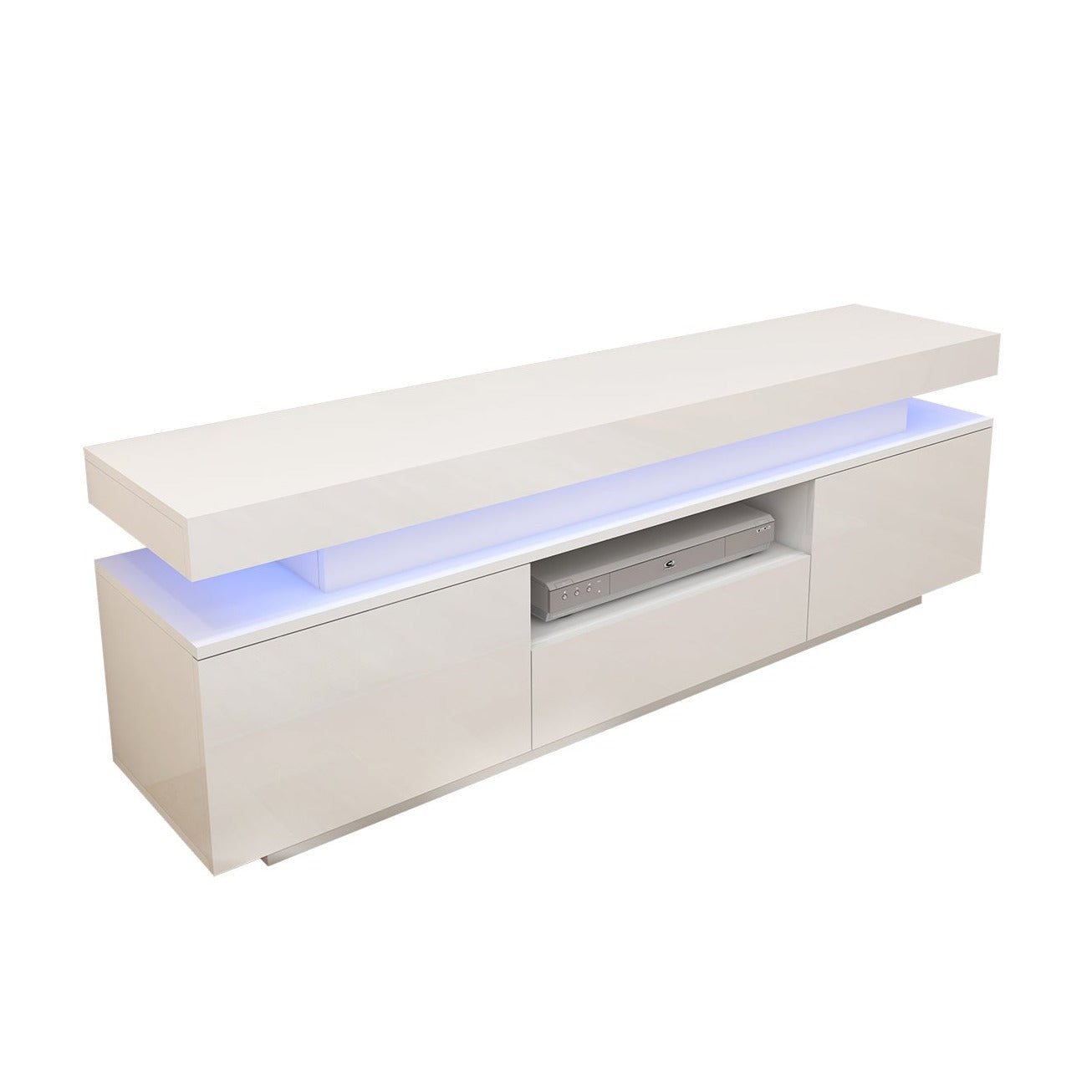 Julia - LED TV Stand - Entertainment Unit - Glossy White - 63in