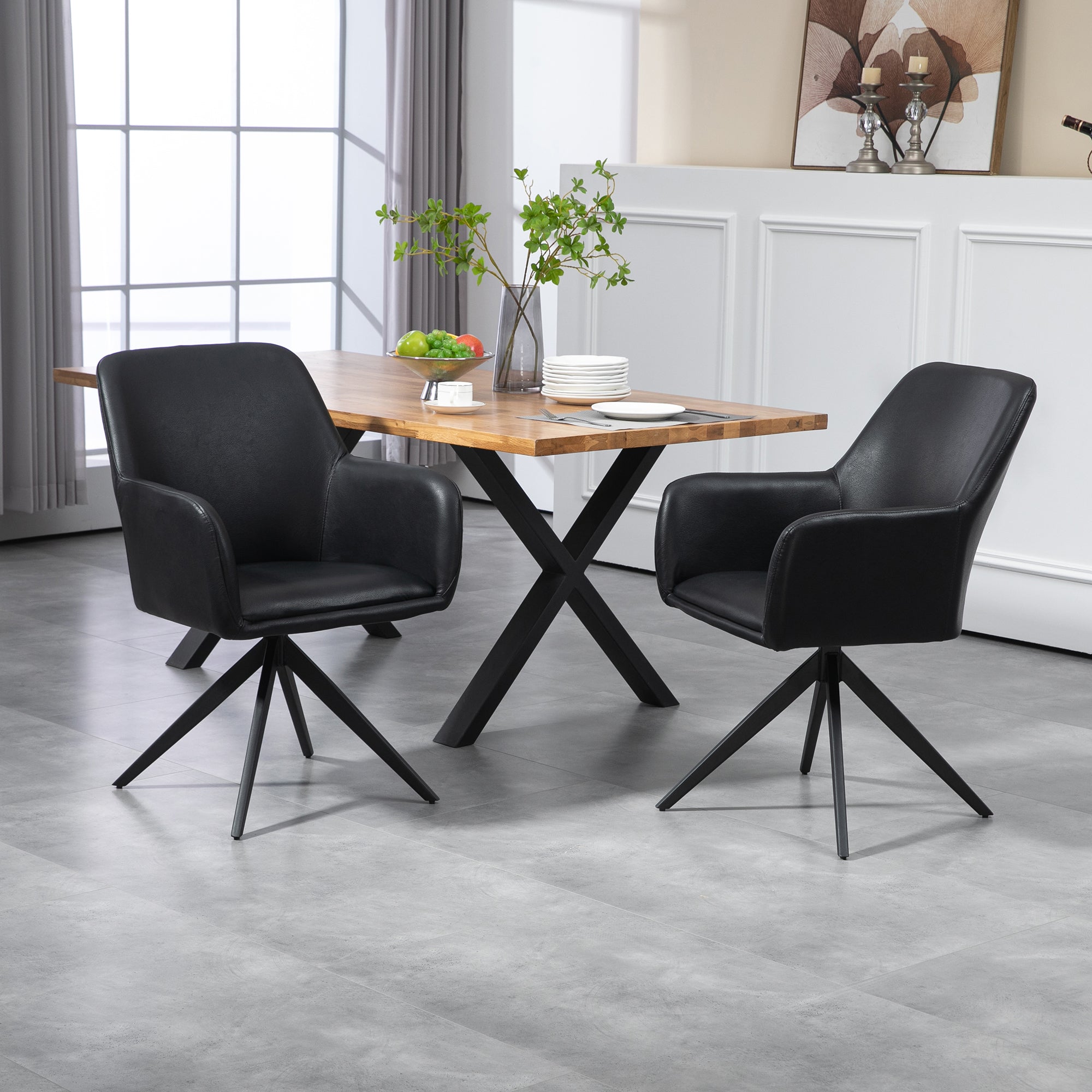 Cléo - Dining Chair - Black PU Leather