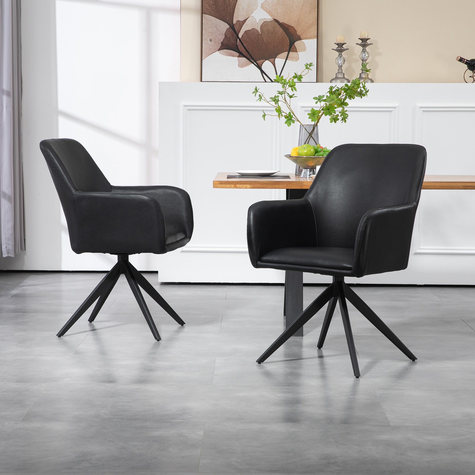 Cléo - Dining Chair - Black PU Leather