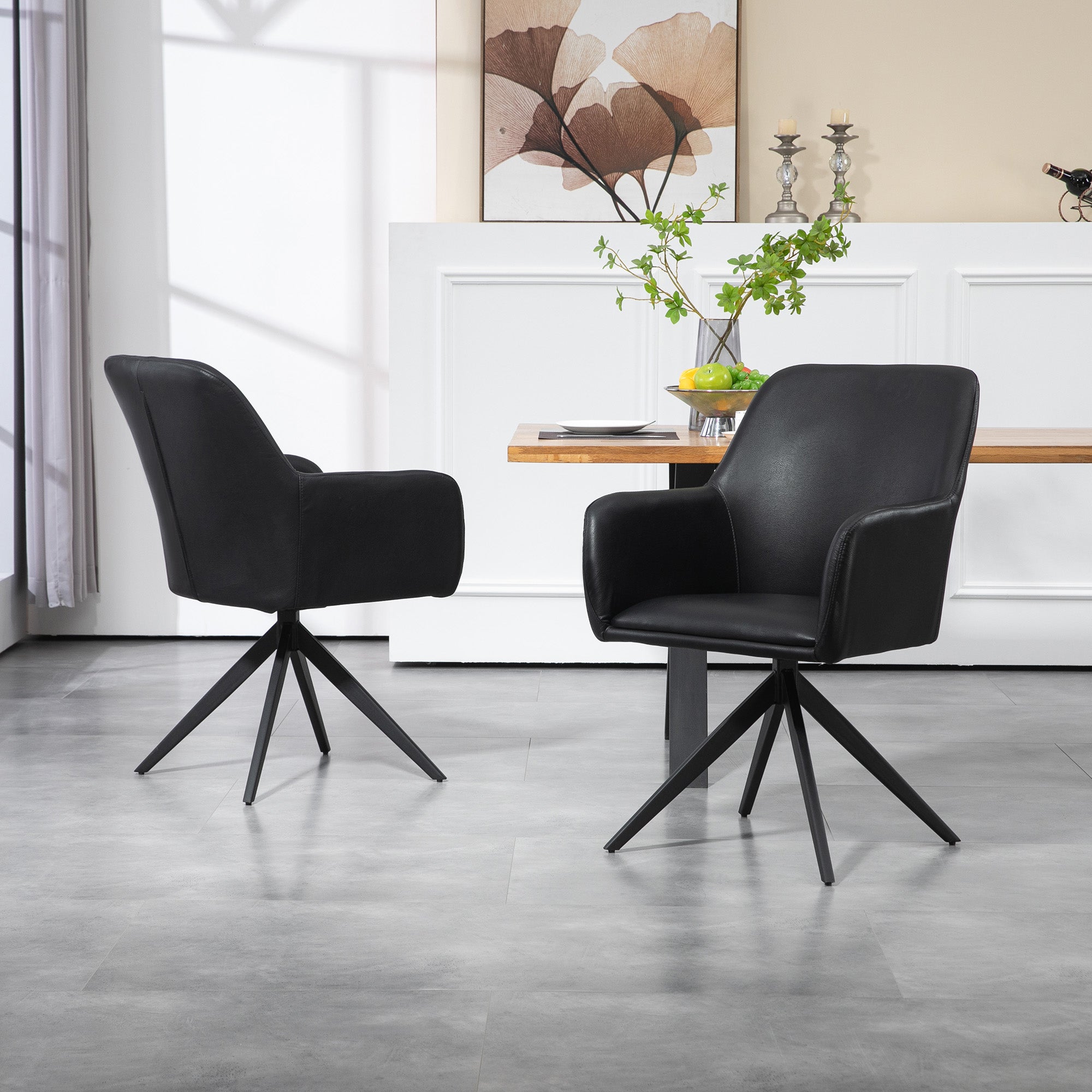 Cléo - Dining Chair - Black PU Leather