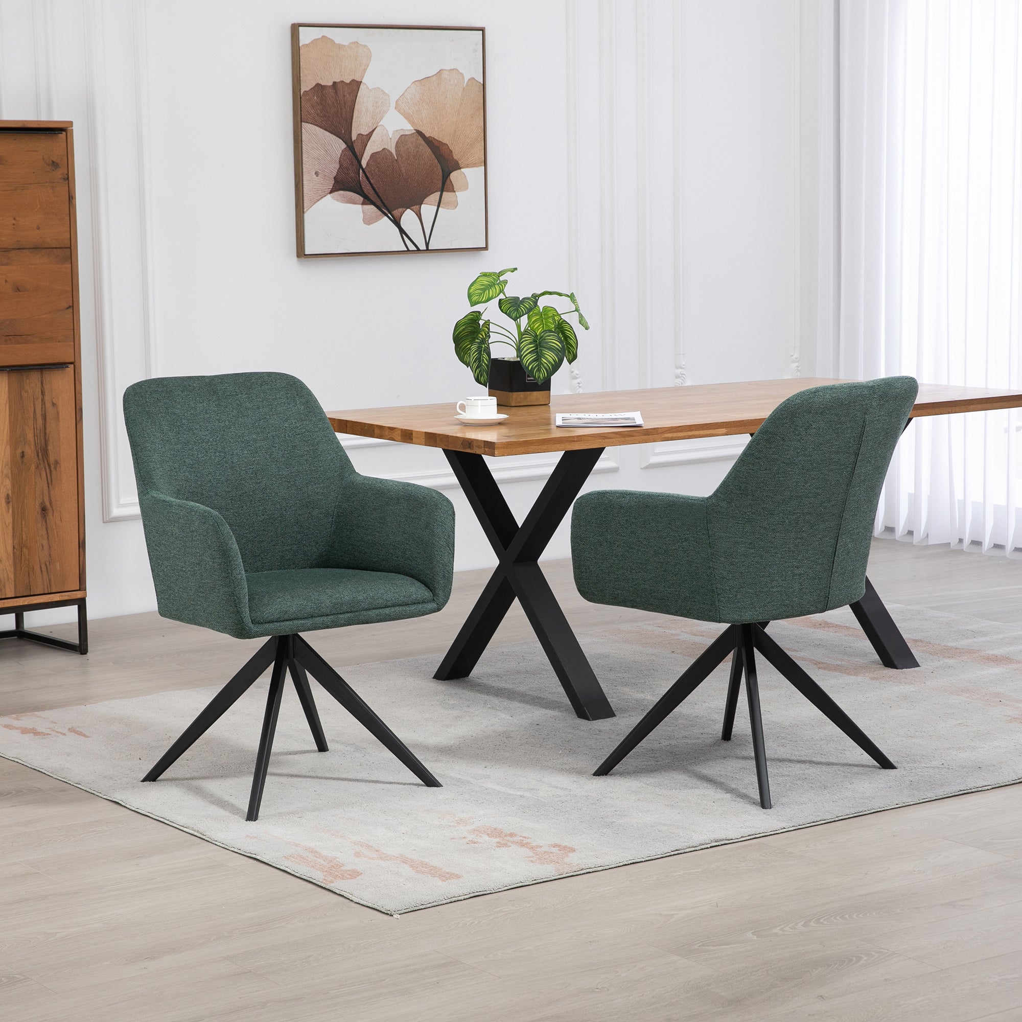 Cléo - Dining Chair - Green Fabric