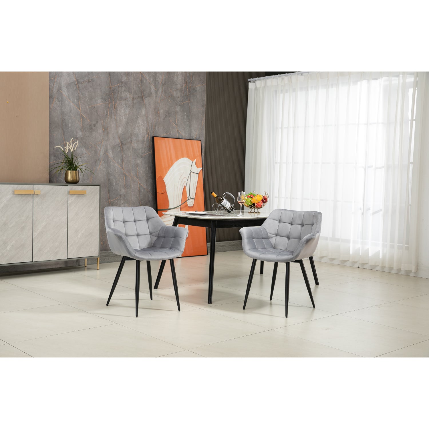 Calla - Dining Chair - Grey Velvet