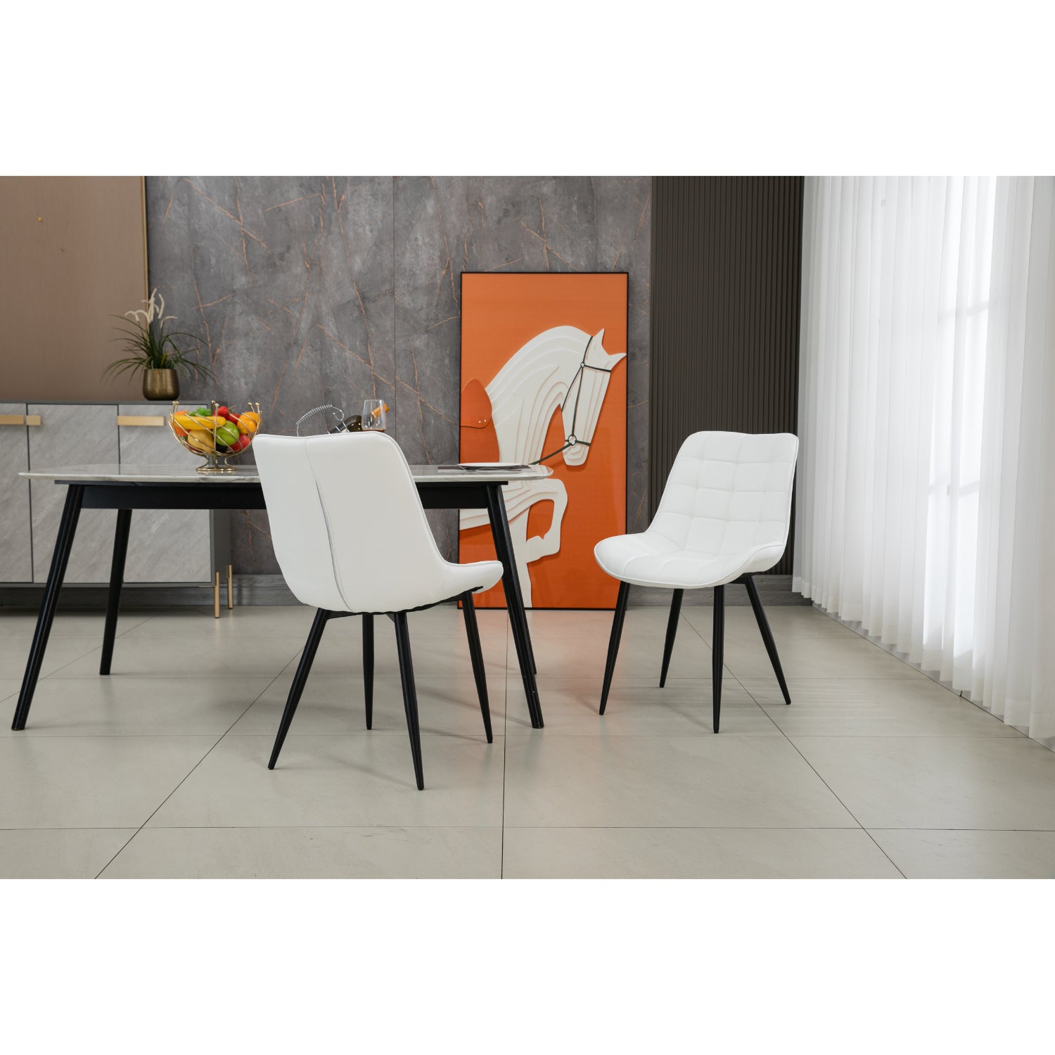 Aurora - Dining Chair - White PU Leather