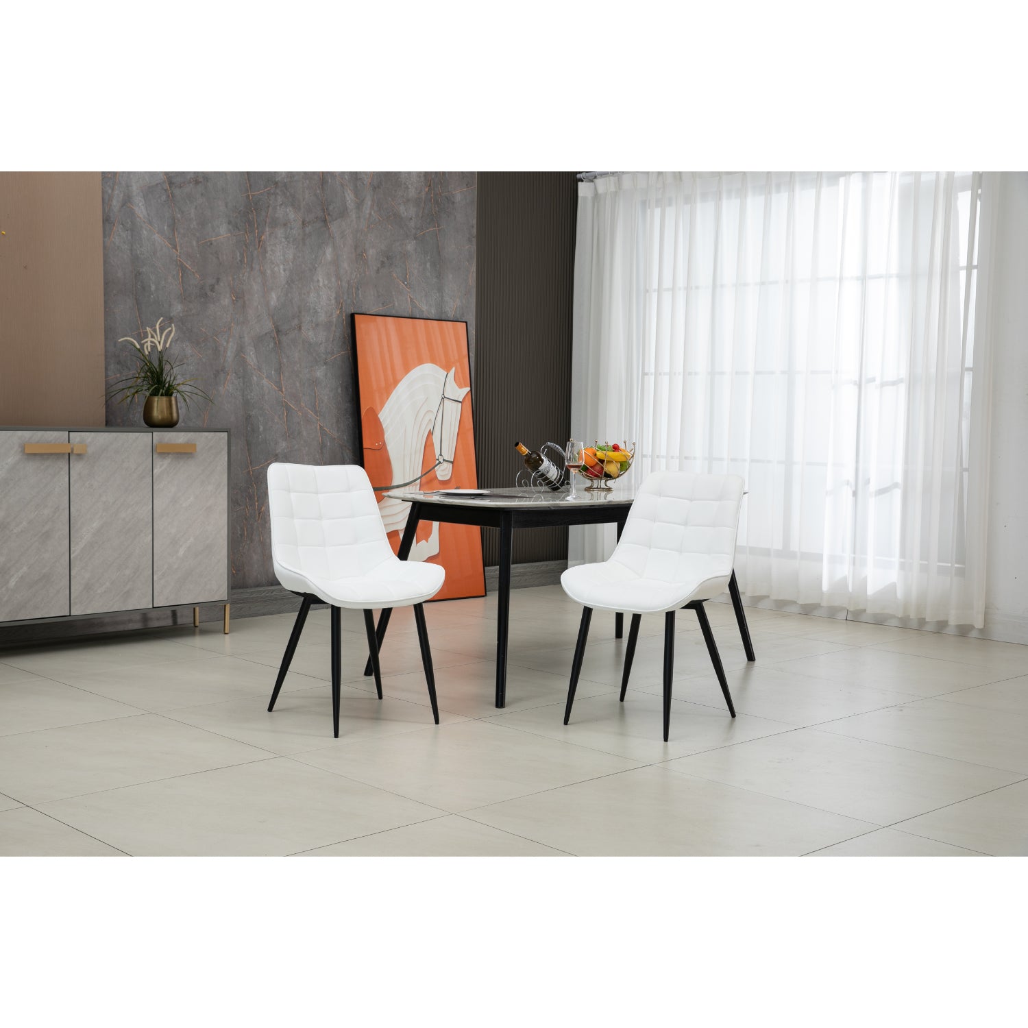 Aurora - Dining Chair - White PU Leather