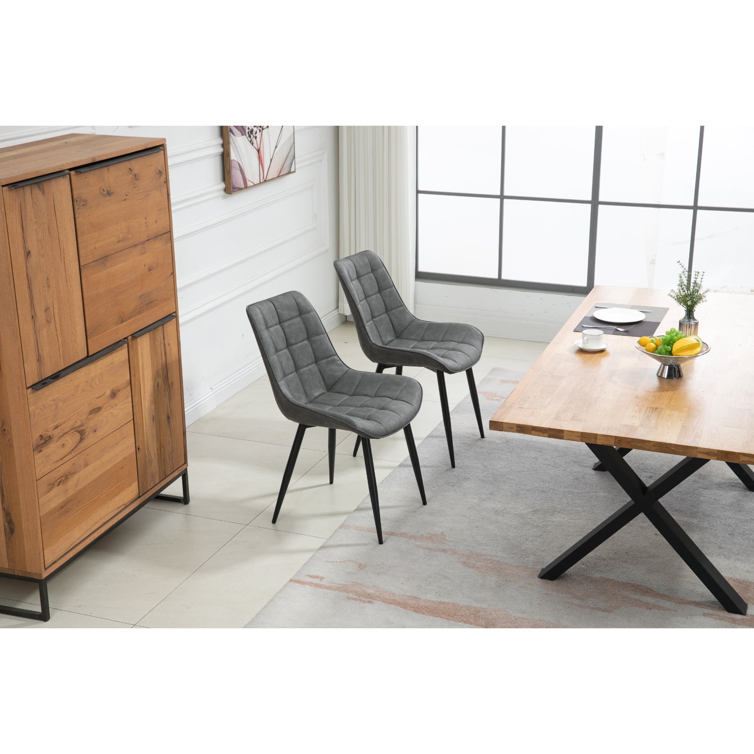 Aurora - Dining Chair - Grey PU Leather