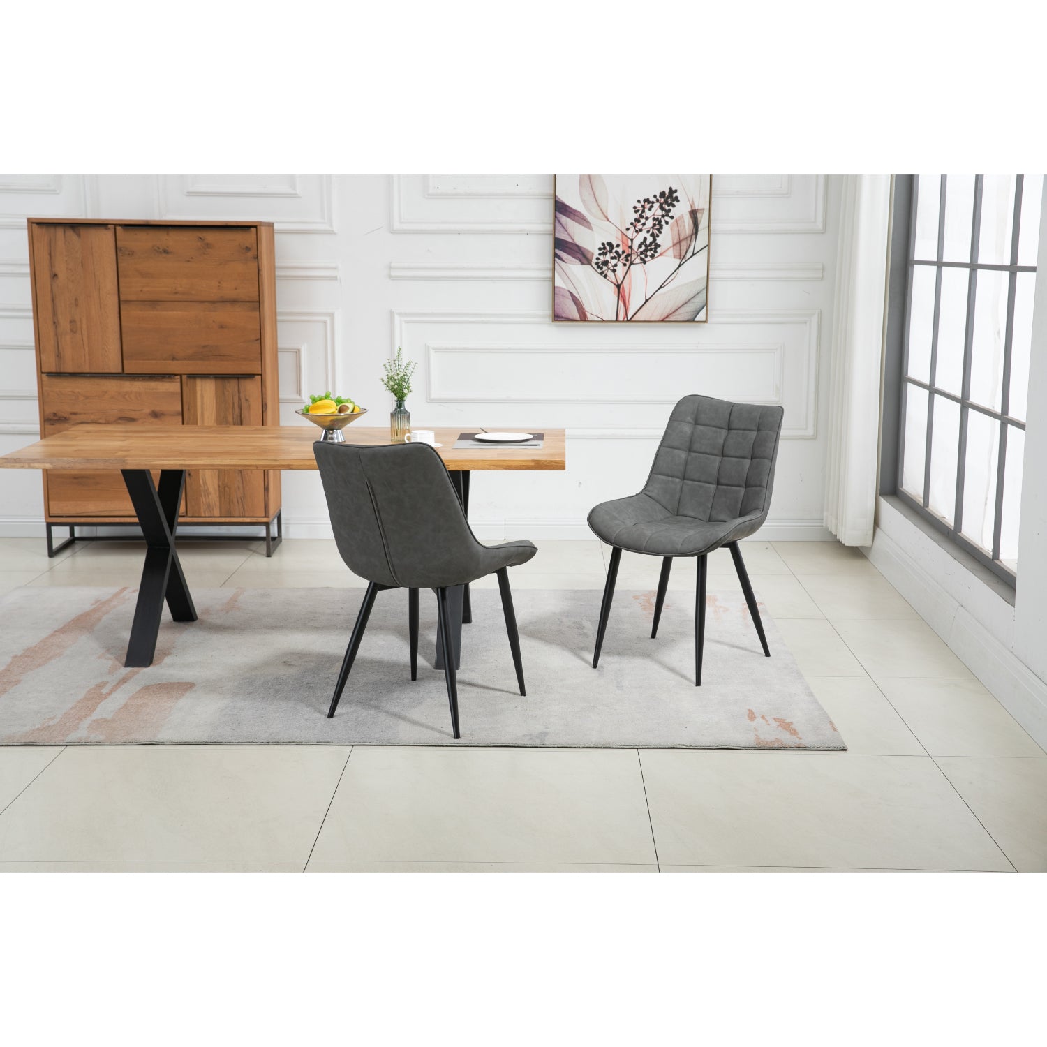 Aurora - Dining Chair - Grey PU Leather
