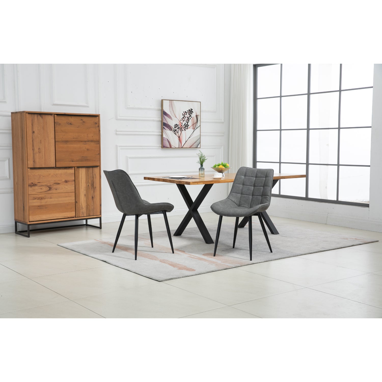 Aurora - Dining Chair - Grey PU Leather