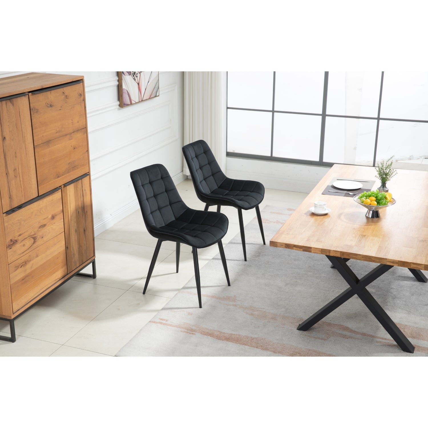 Aurora - Dining Chair - Black Velvet