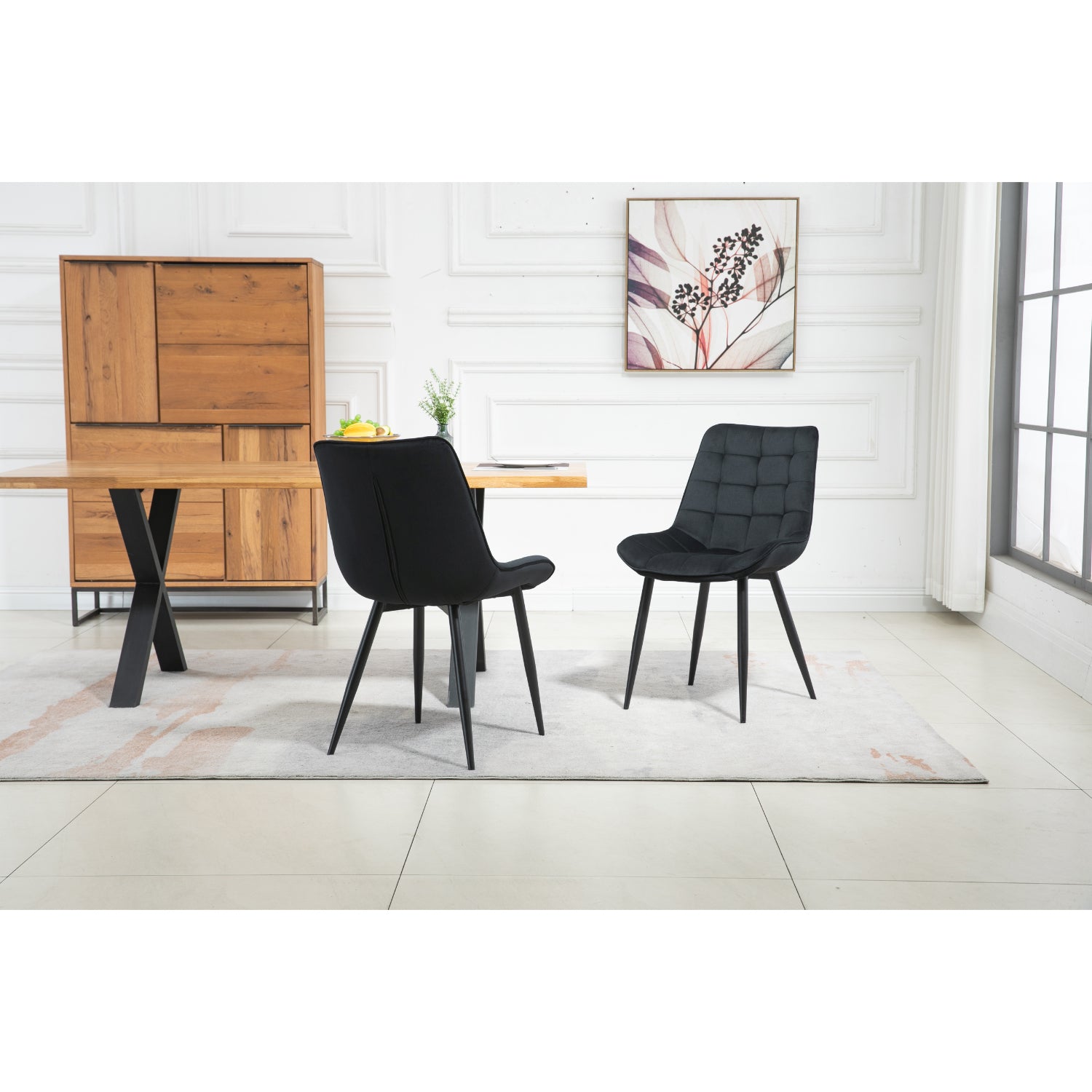 Aurora - Dining Chair - Black Velvet