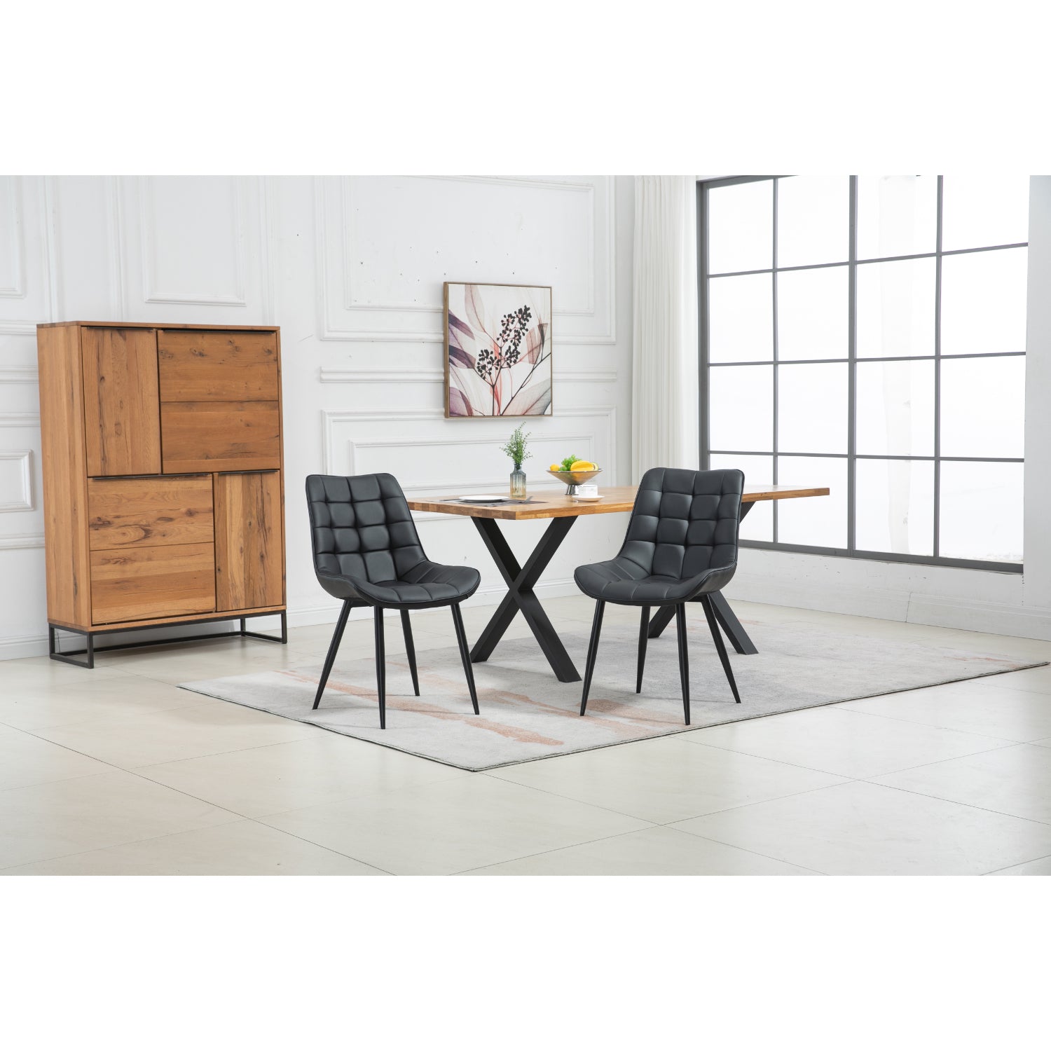 Aurora - Dining Chair - Black PU Leather