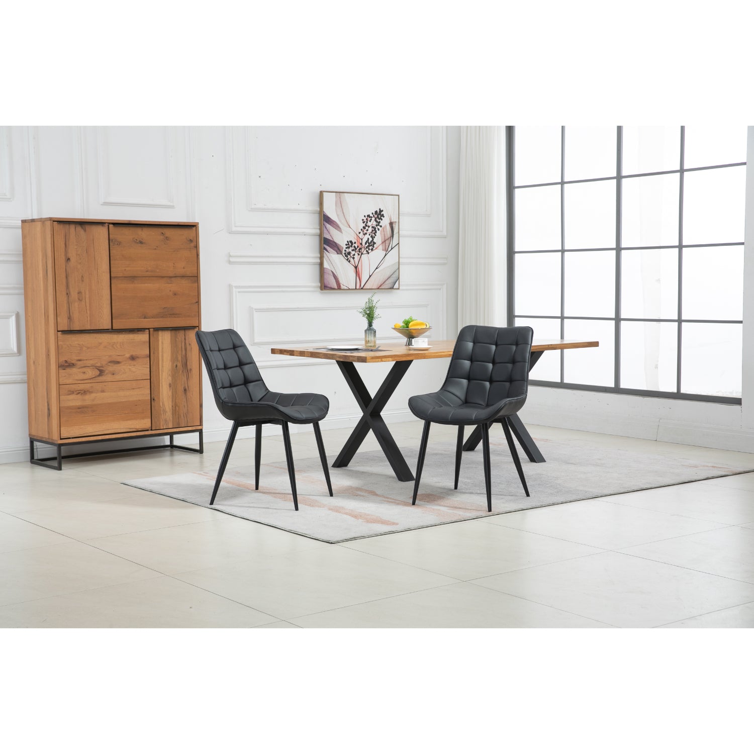Aurora - Dining Chair - Black PU Leather