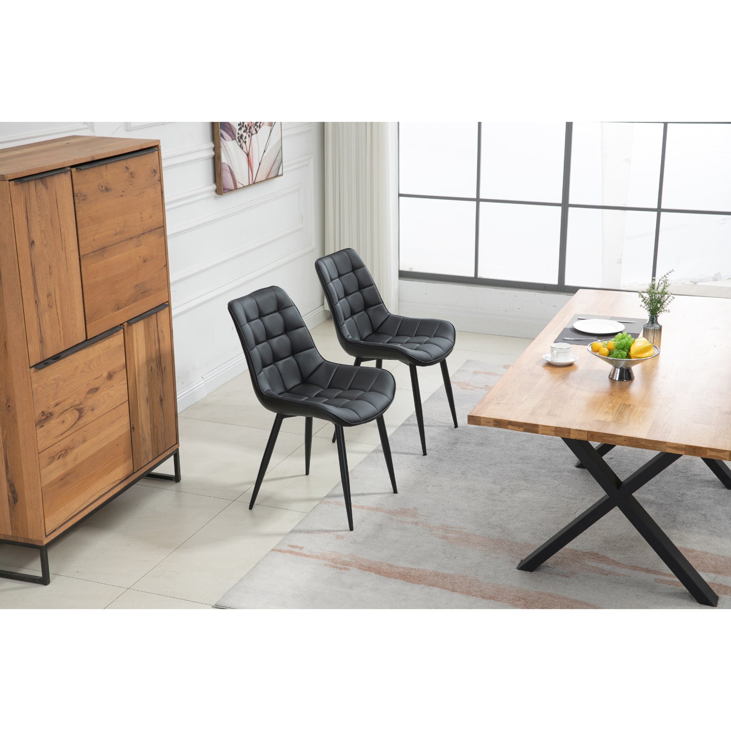 Aurora - Dining Chair - Black PU Leather