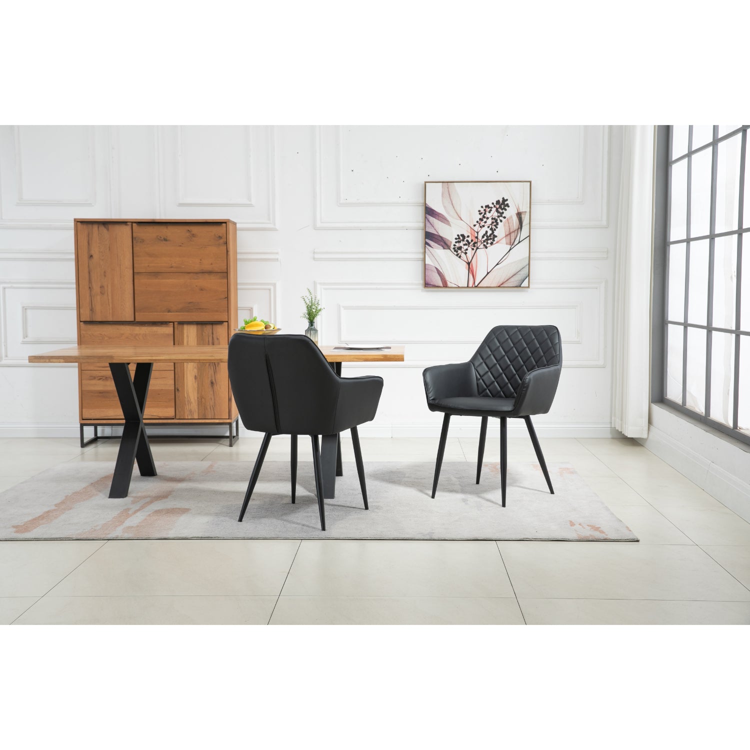 Livia - Dining Chair - Black PU Leather
